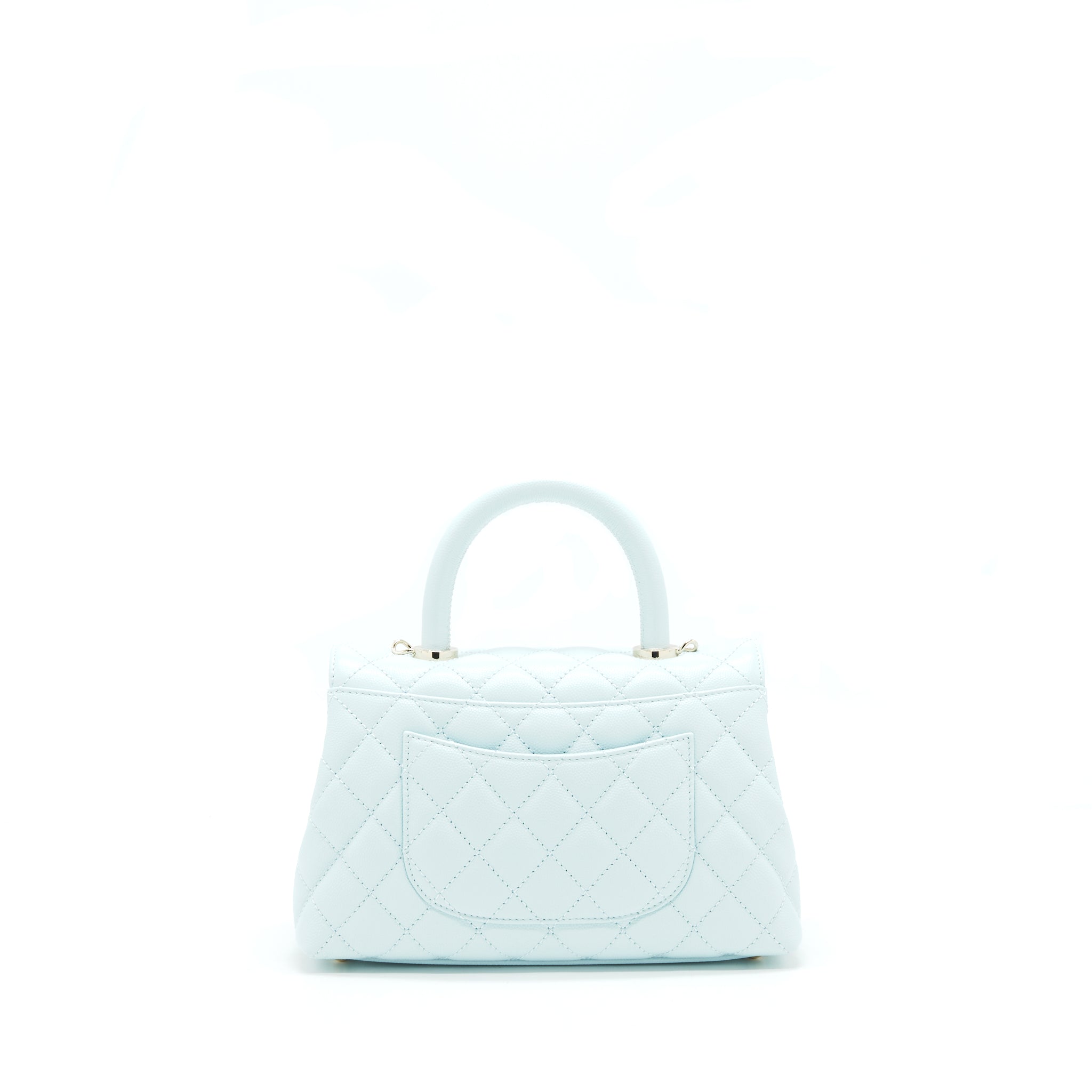 CHANEL 21K BABY BLUE COCO HANDLE SMALL (OLD MINI) 24CM LGHW