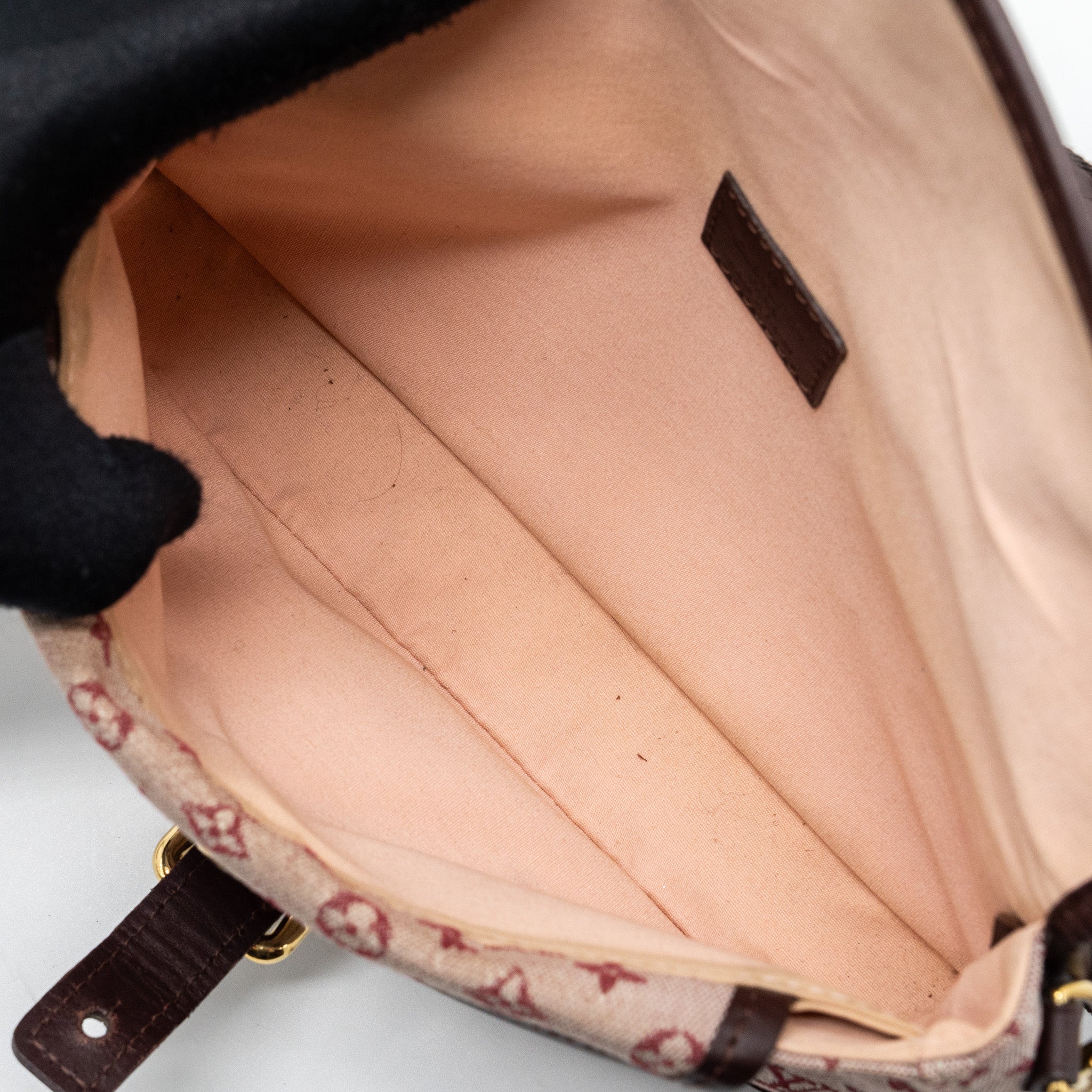 LOUIS VUITTON VINTAGE FLAP SHOULDER BAG FABRIC / LEATHER DARK PINK GHW