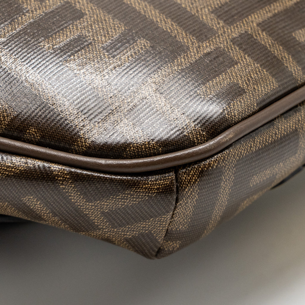 FENDI ROMA FENDI WAIST BAG FF CANVAS BROWN GHW