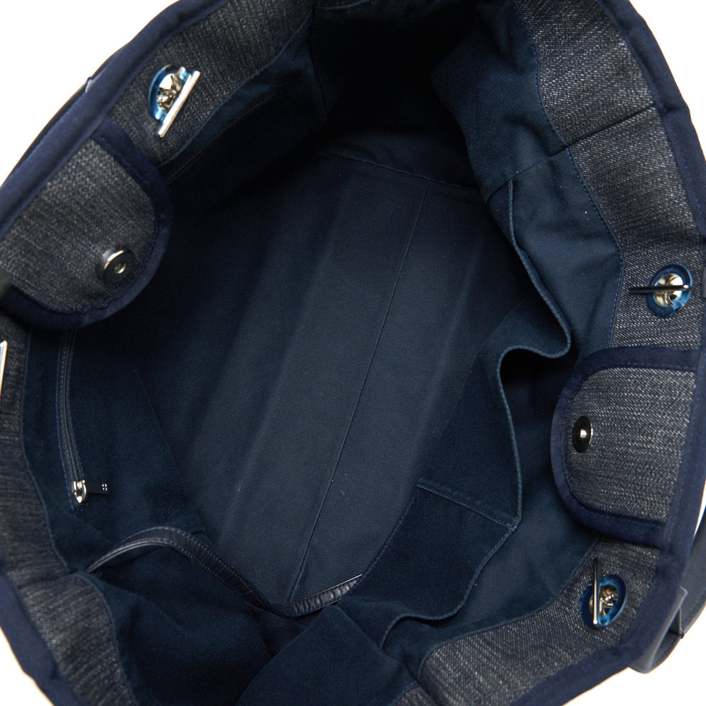 CHANEL LARGE DEAUVILLE TOTE BAG DENIM NAVY SHW