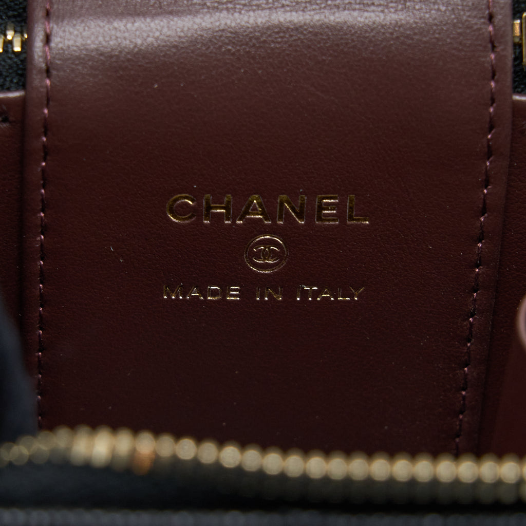 CHANEL MINI VANITY WITH CHAIN CAVIAR BLACK LGHW