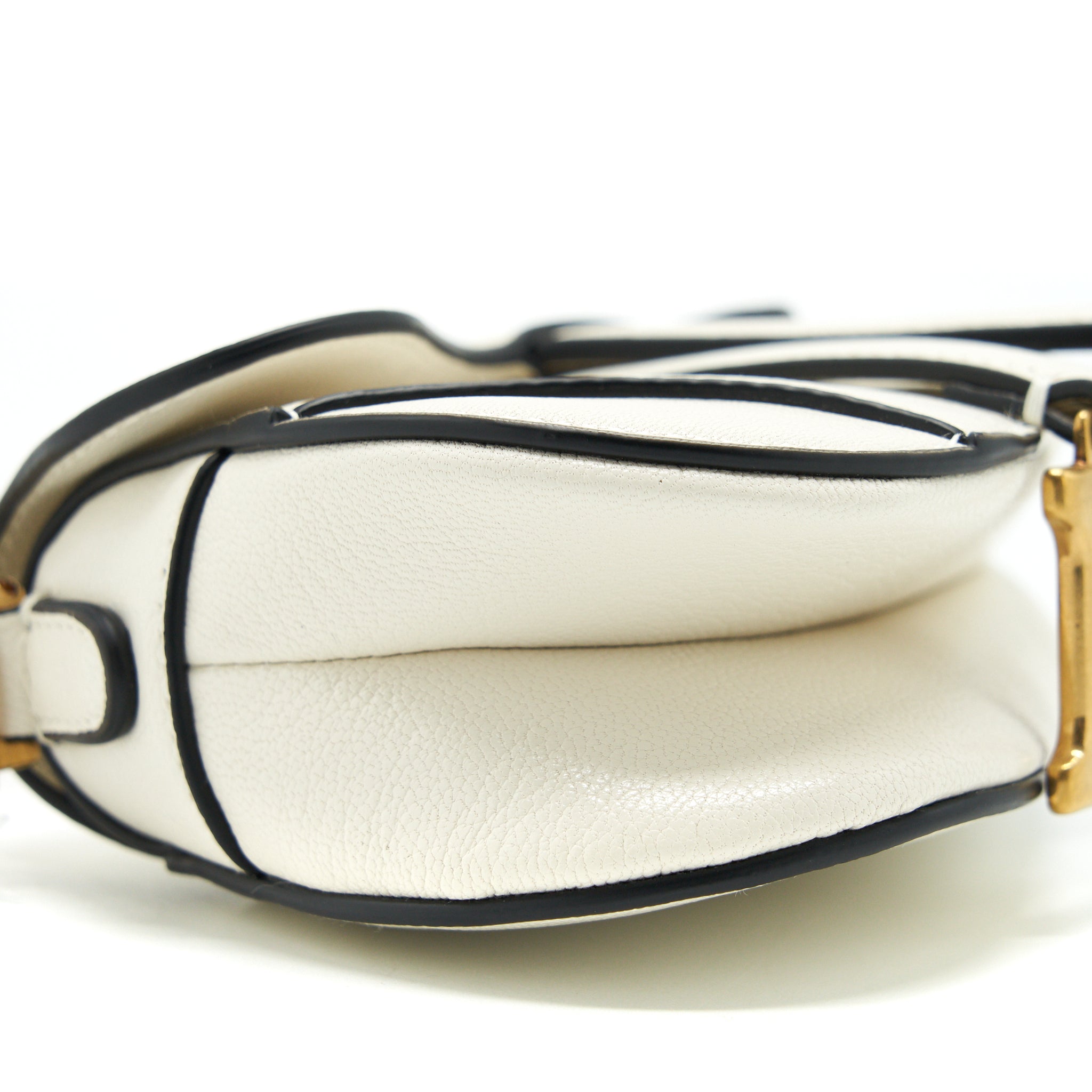 DIOR MICRO (SUPER MINI) SADDLE BAG GOAT SKIN WHITE GHW