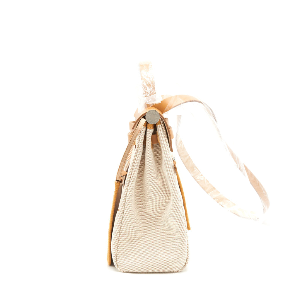 HERMES HERBAG ZIP 31 TOILE H EN RELIEF BRIDES SABLE/ECRU-BEIGE/NAT SABLE
