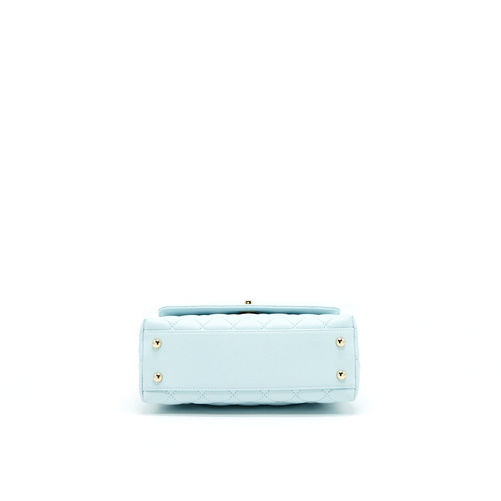 CHANEL 21K BABY BLUE COCO HANDLE SMALL (OLD MINI) 24CM LGHW