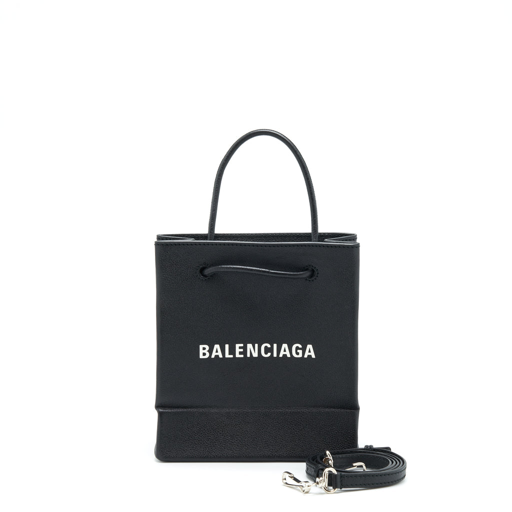 BALENCIAGA TOP HANDLE SHOPPING TOTE BAG CALFSKIN BLACK SHW