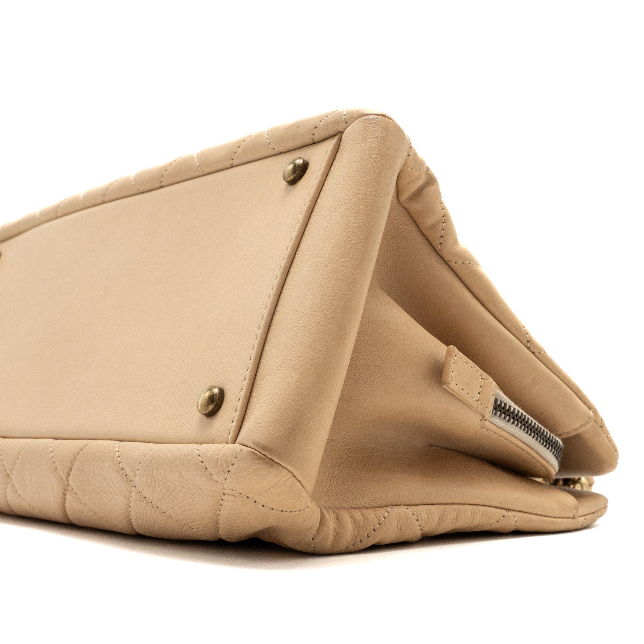 CHANEL SHOPPING TOTE CALFSKIN BEIGE GHW