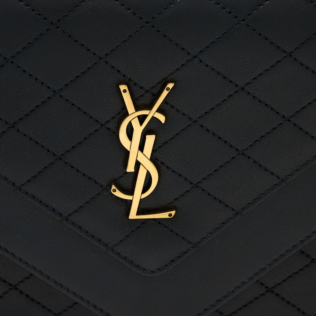 SAINT LAURENT/YSL ENVELOP SHOULDER BAG LAMBSKIN BLACK GHW