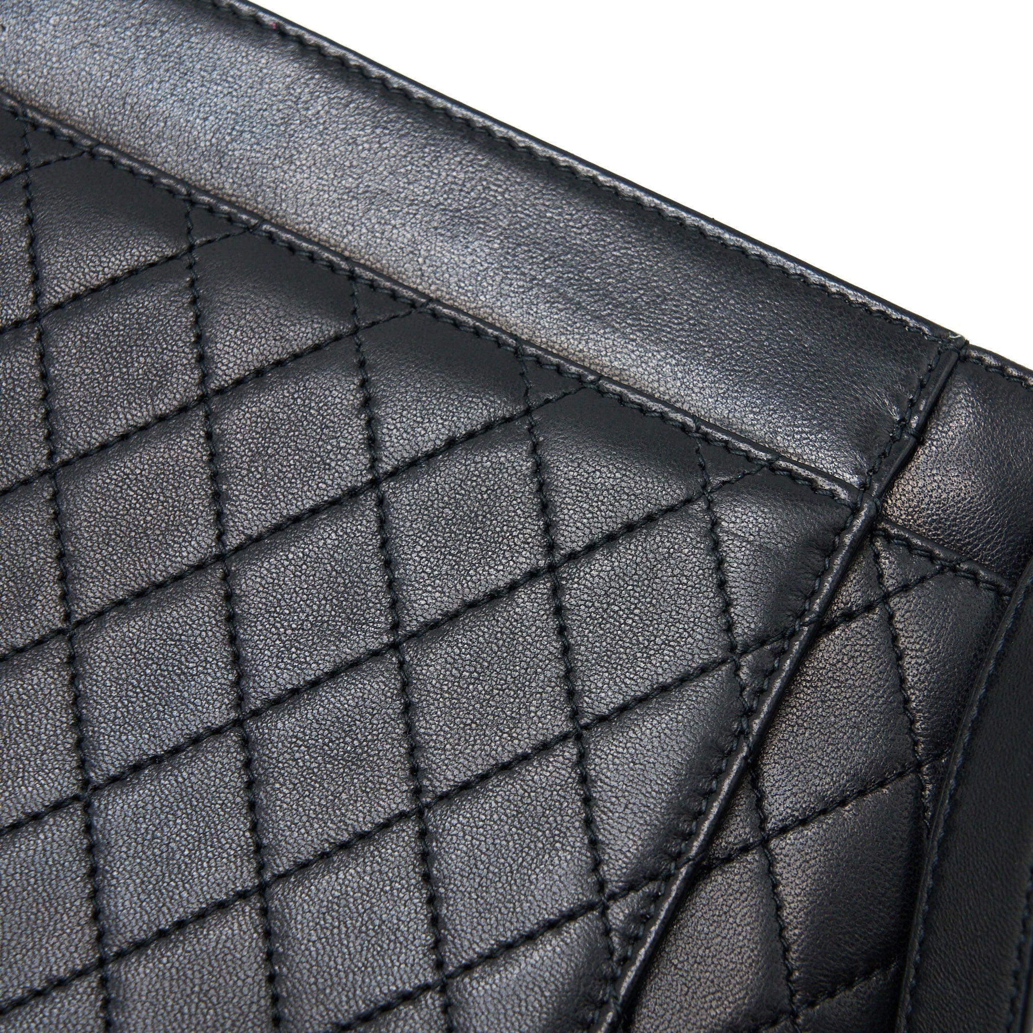 SAINT LAURENT/YSL ENVELOP SHOULDER BAG LAMBSKIN BLACK GHW