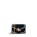 GUCCI MINI BROADWAY CROSSBODY BAG CRYSTAL VELVET BLACK RUTHENIUM GOLD HARDWARE