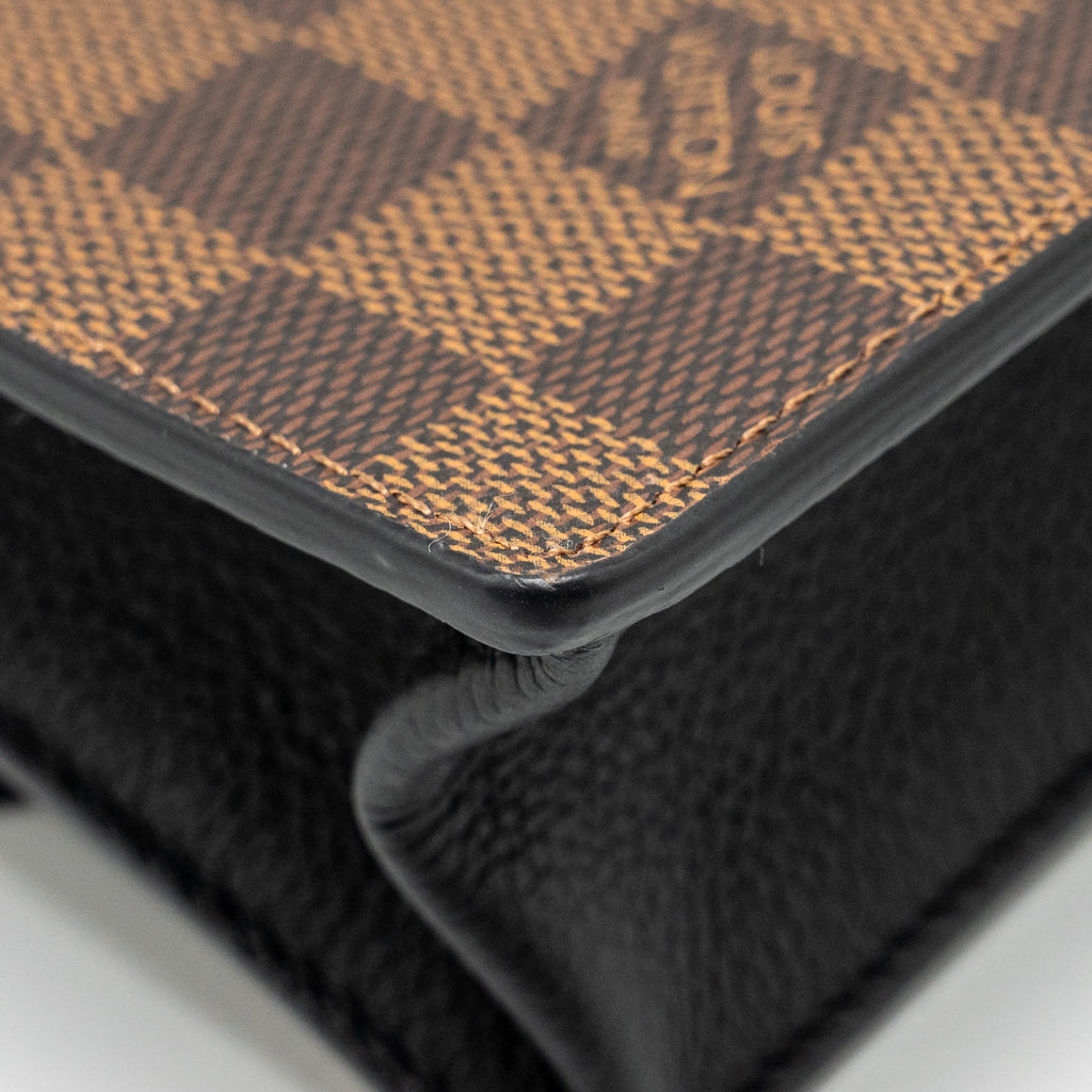 LOUIS VUITTON VAVIN CHAIN WALLET DAMIER EBENE CANVAS GHW