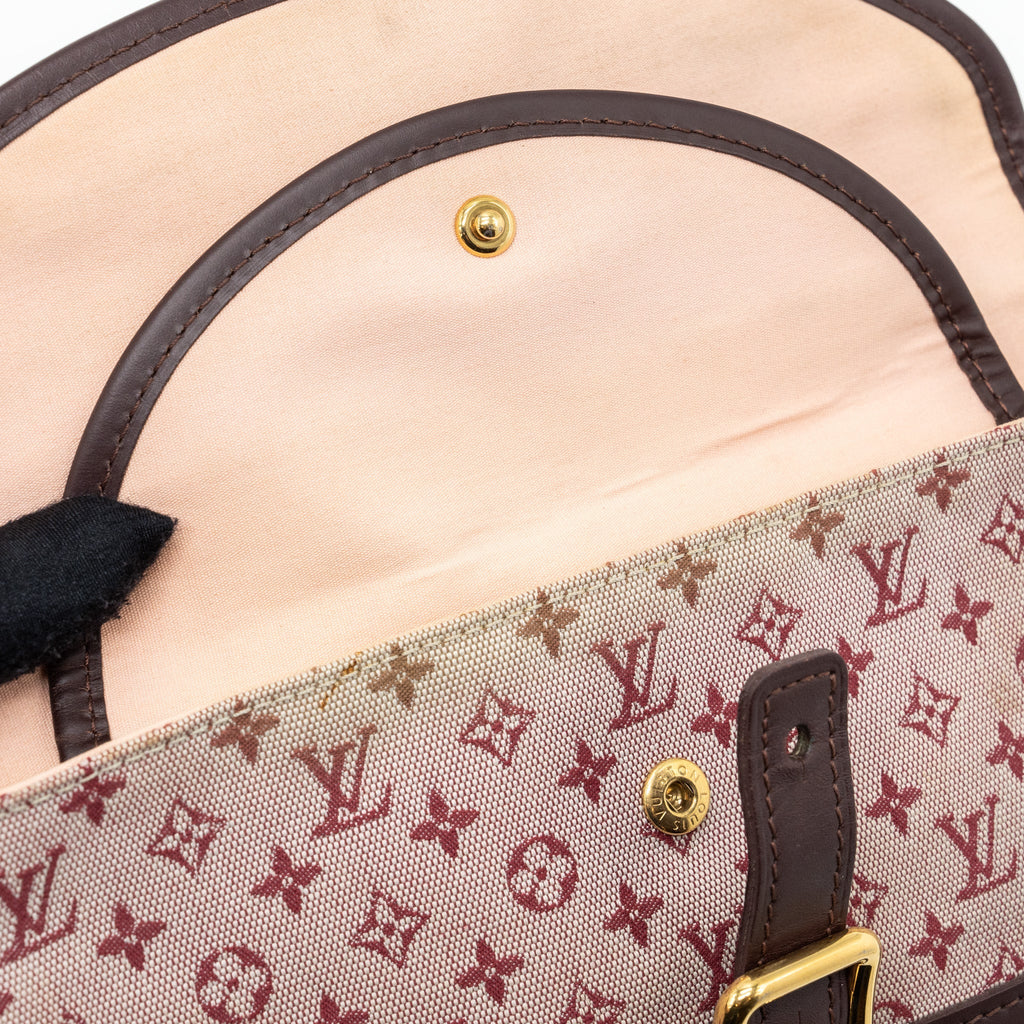 LOUIS VUITTON VINTAGE FLAP SHOULDER BAG FABRIC / LEATHER DARK PINK GHW