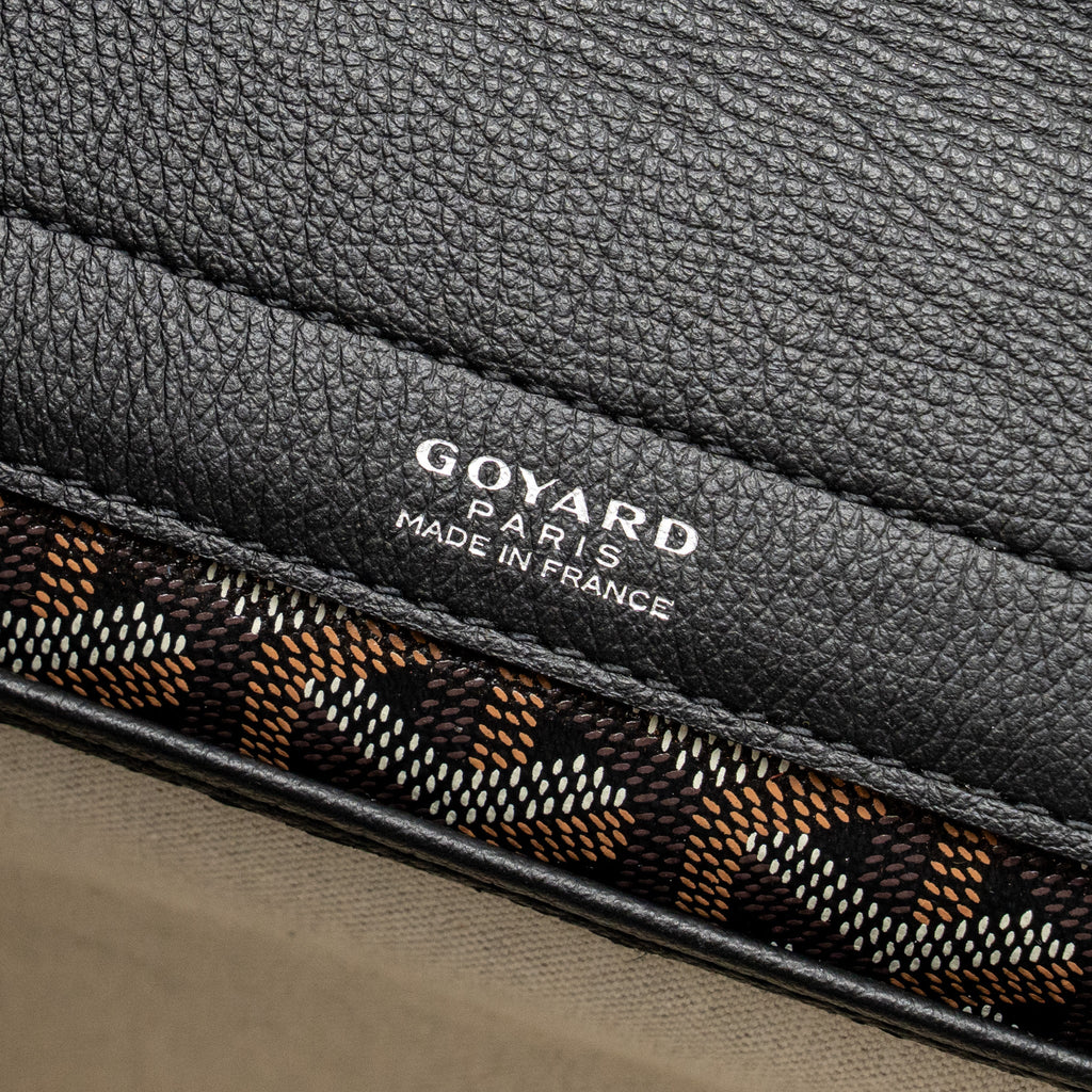 GOYARD ROUETTE TOTE BAG GOYARDLINE CANVAS/CALFSKIN BLACK SHW