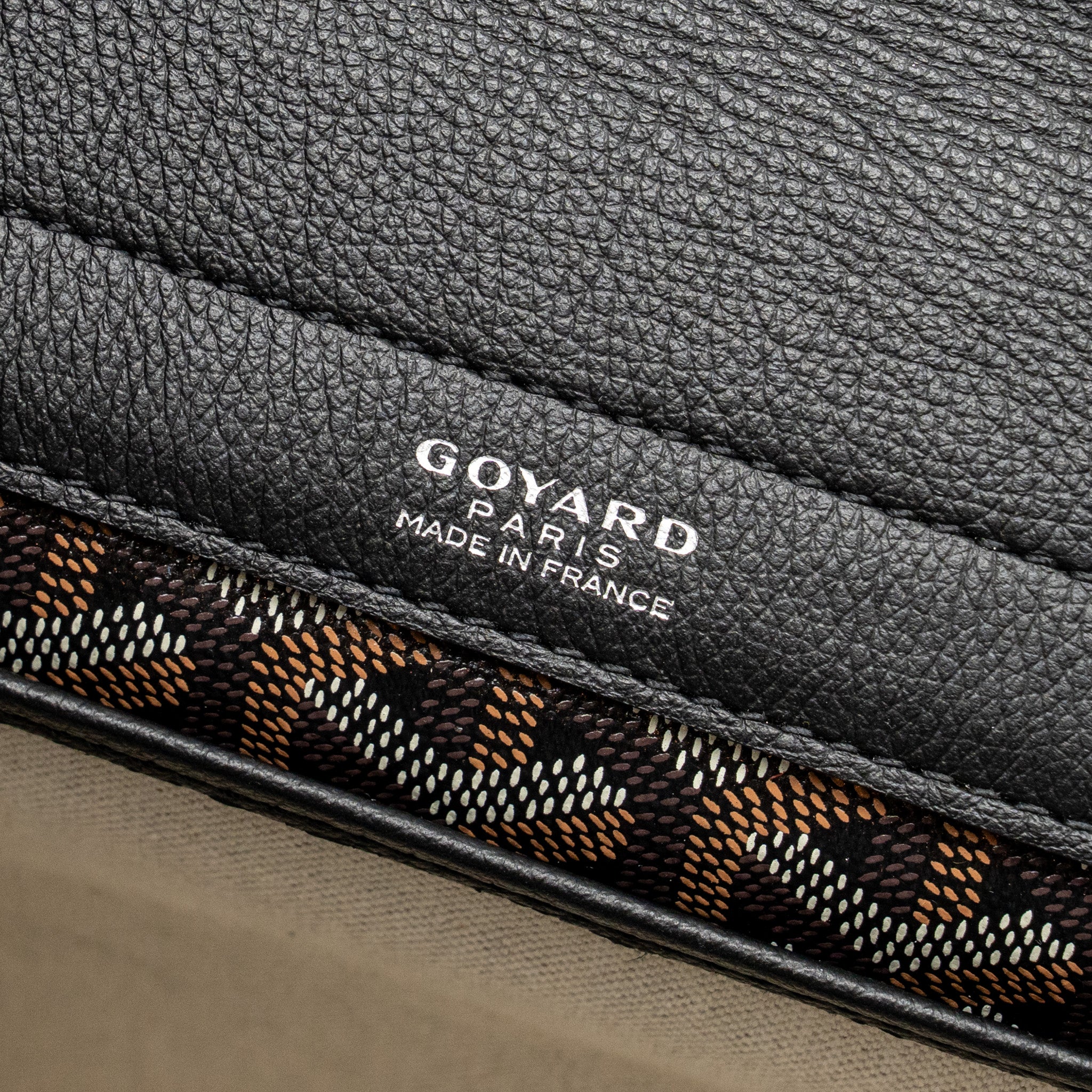 GOYARD ROUETTE TOTE BAG GOYARDLINE CANVAS/CALFSKIN BLACK SHW