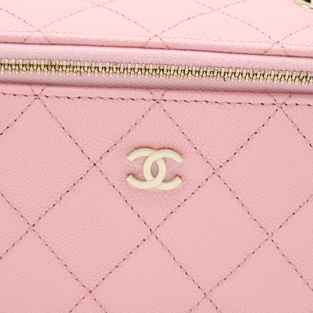 CHANEL LONG VANITY WITH CHAIN CAVIAR PINK LGHW