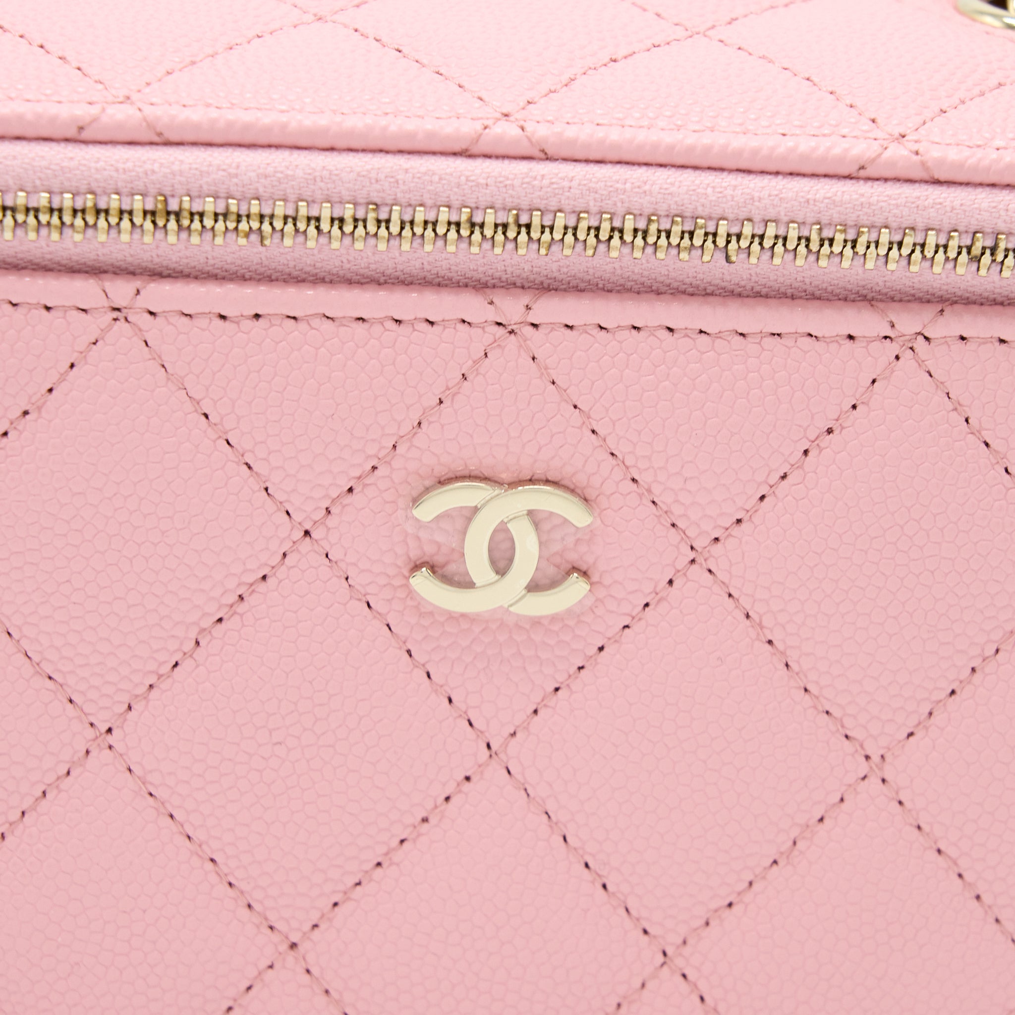 CHANEL LONG VANITY WITH CHAIN CAVIAR PINK LGHW