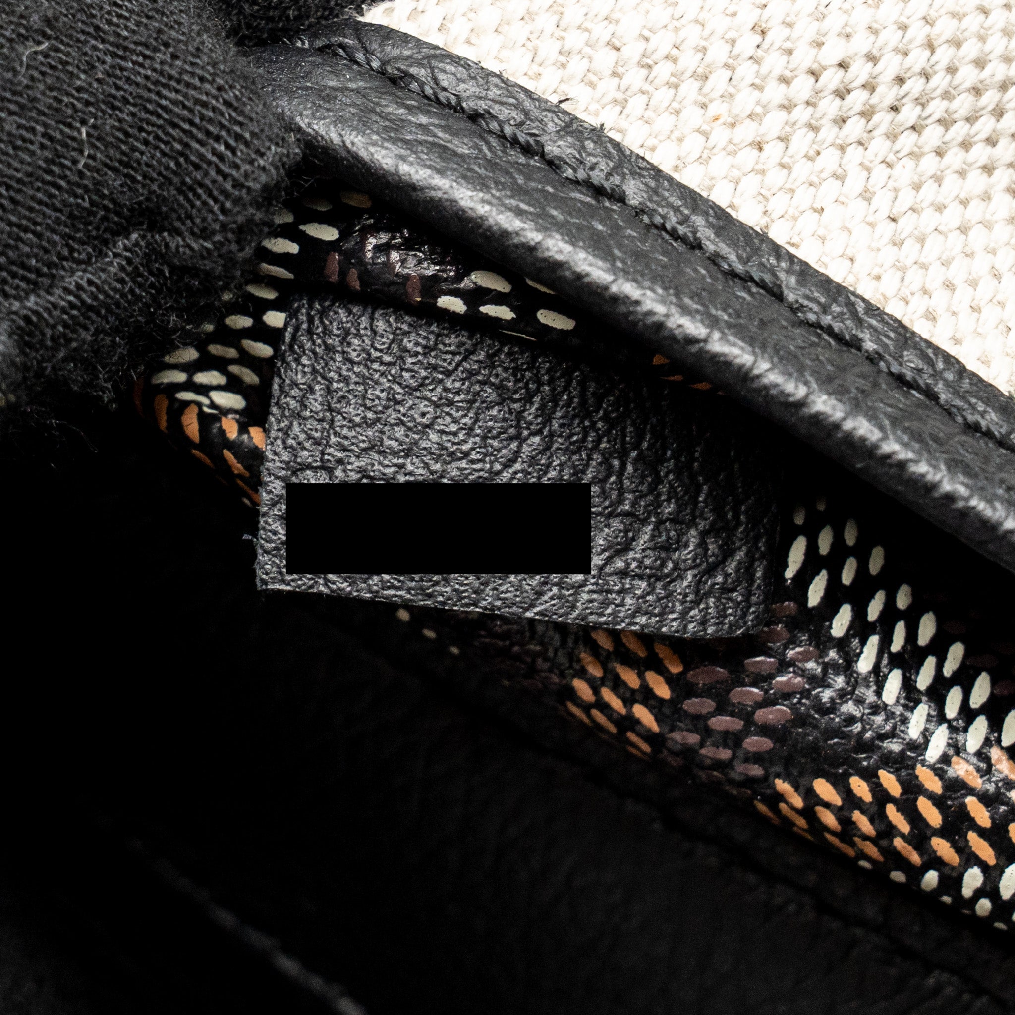 GOYARD ROUETTE TOTE BAG GOYARDLINE CANVAS/CALFSKIN BLACK SHW