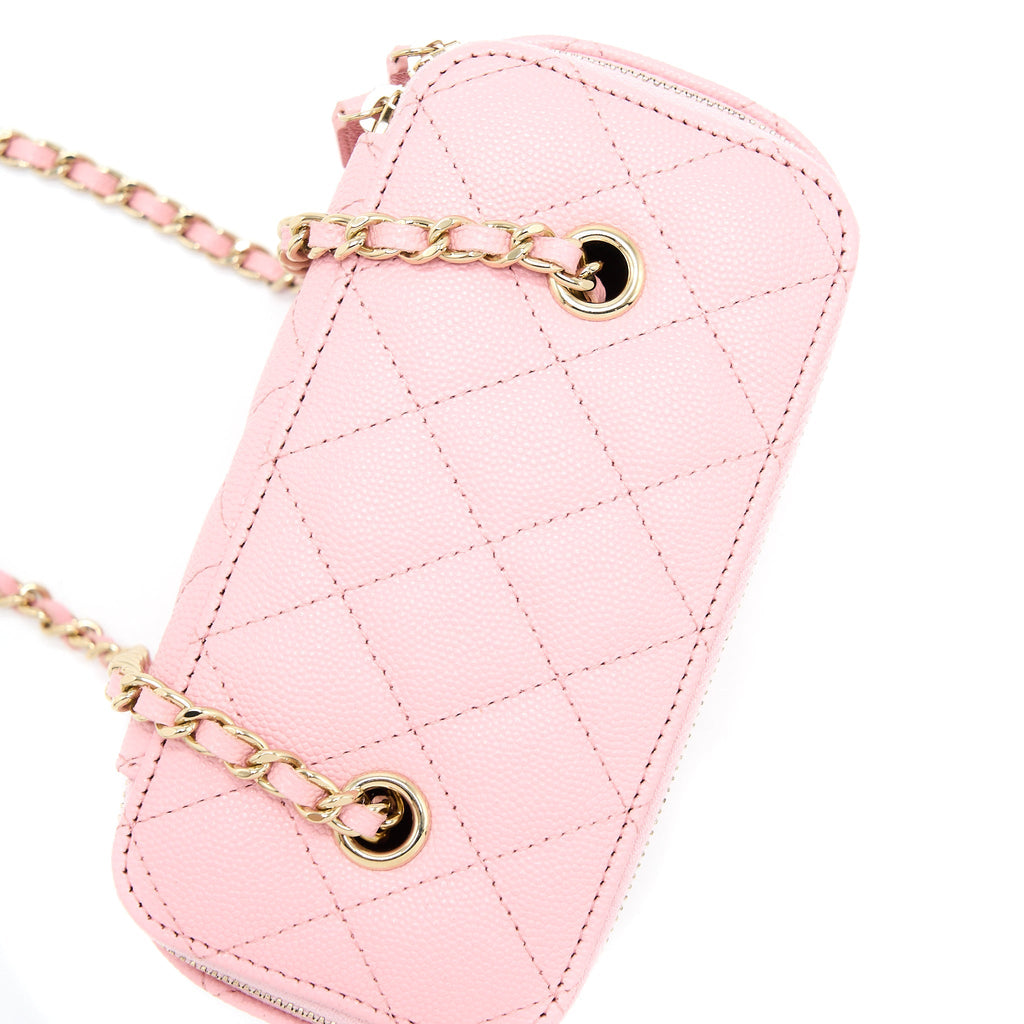 CHANEL LONG VANITY WITH CHAIN CAVIAR PINK LGHW