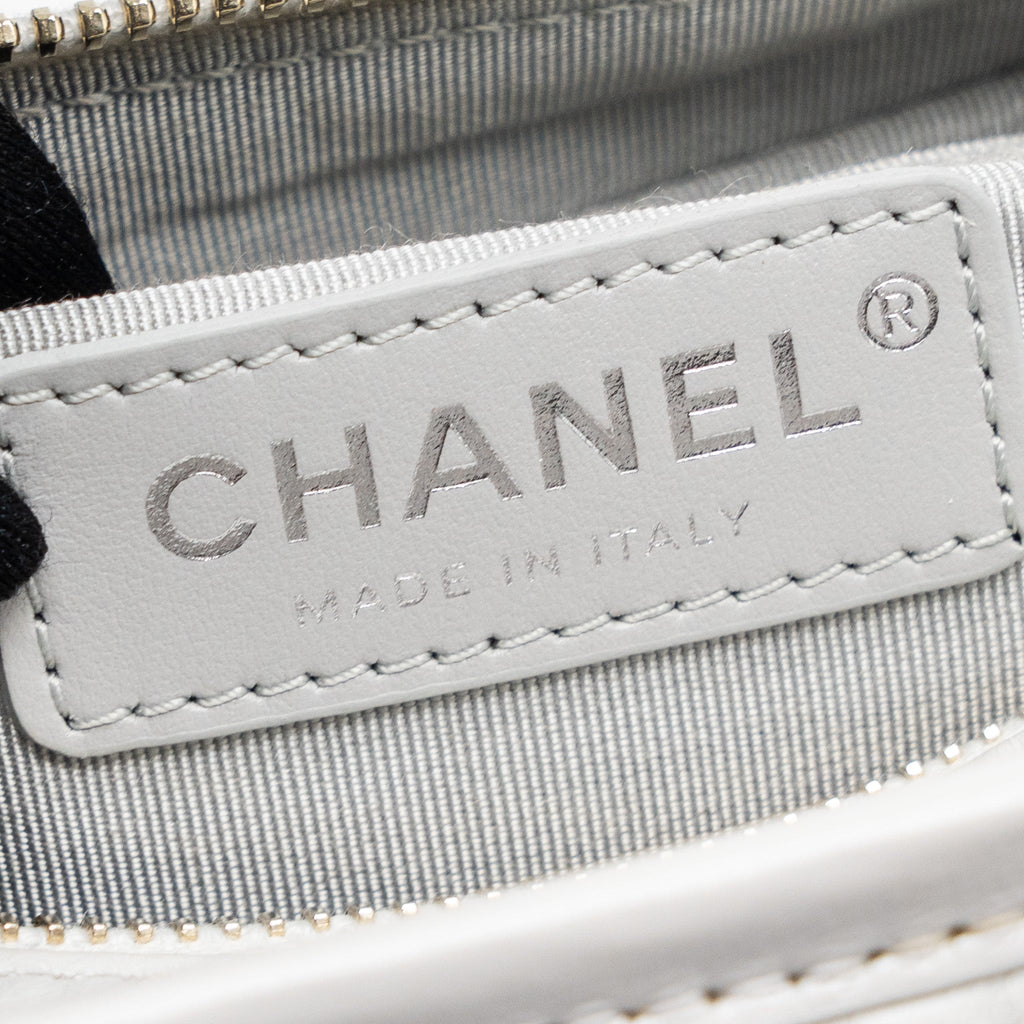 CHANEL SMALL GABRIELLE HOBO BAG AGED CALFSKIN LIGHT GREY GHW