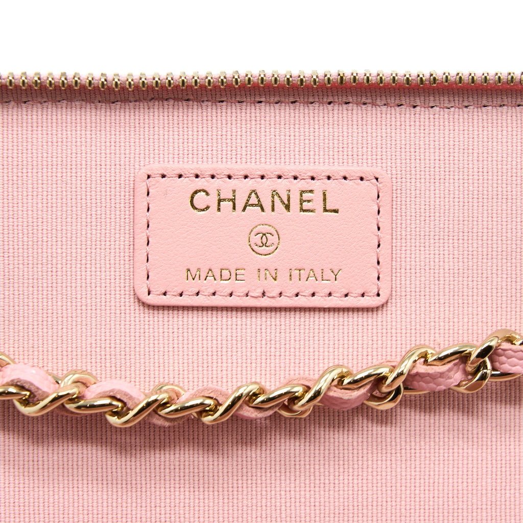 CHANEL LONG VANITY WITH CHAIN CAVIAR PINK LGHW