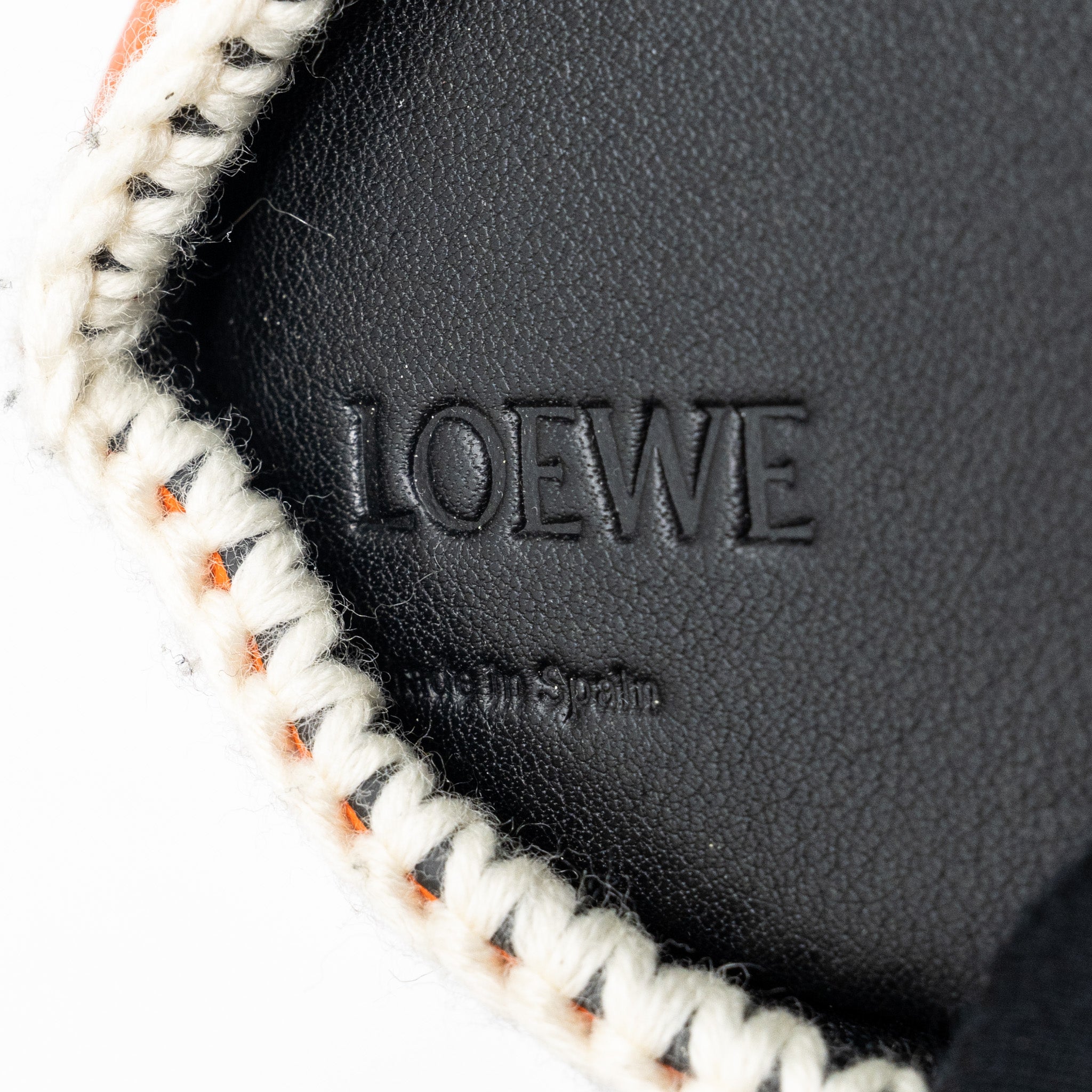 LOEWE MINI BUNNY CROSSBODY BAG CALFSKIN ORANGE / WHITE SHW