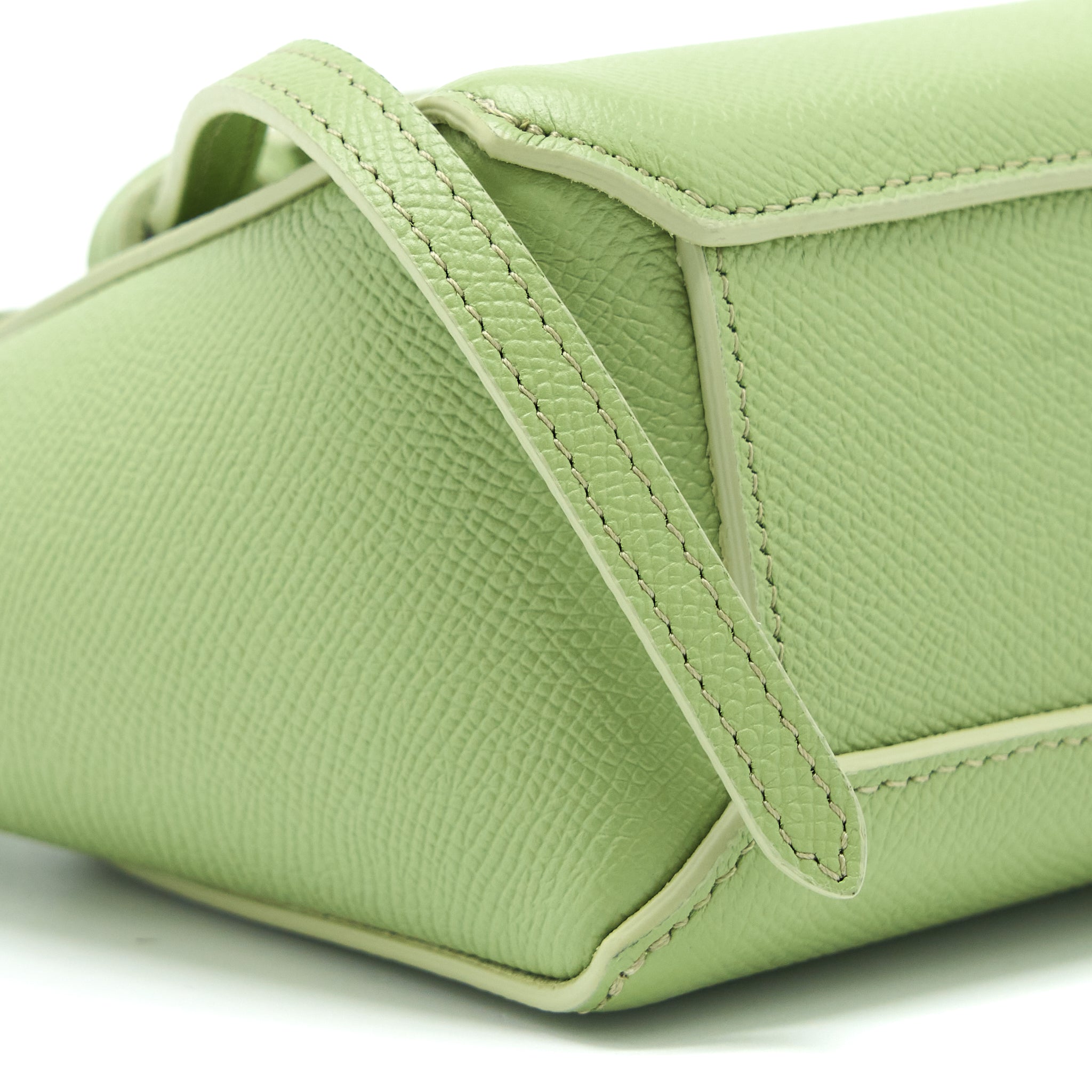 CELINE PICO BELT BAG GRAINED CALFSKIN LIGHT GREEN GHW