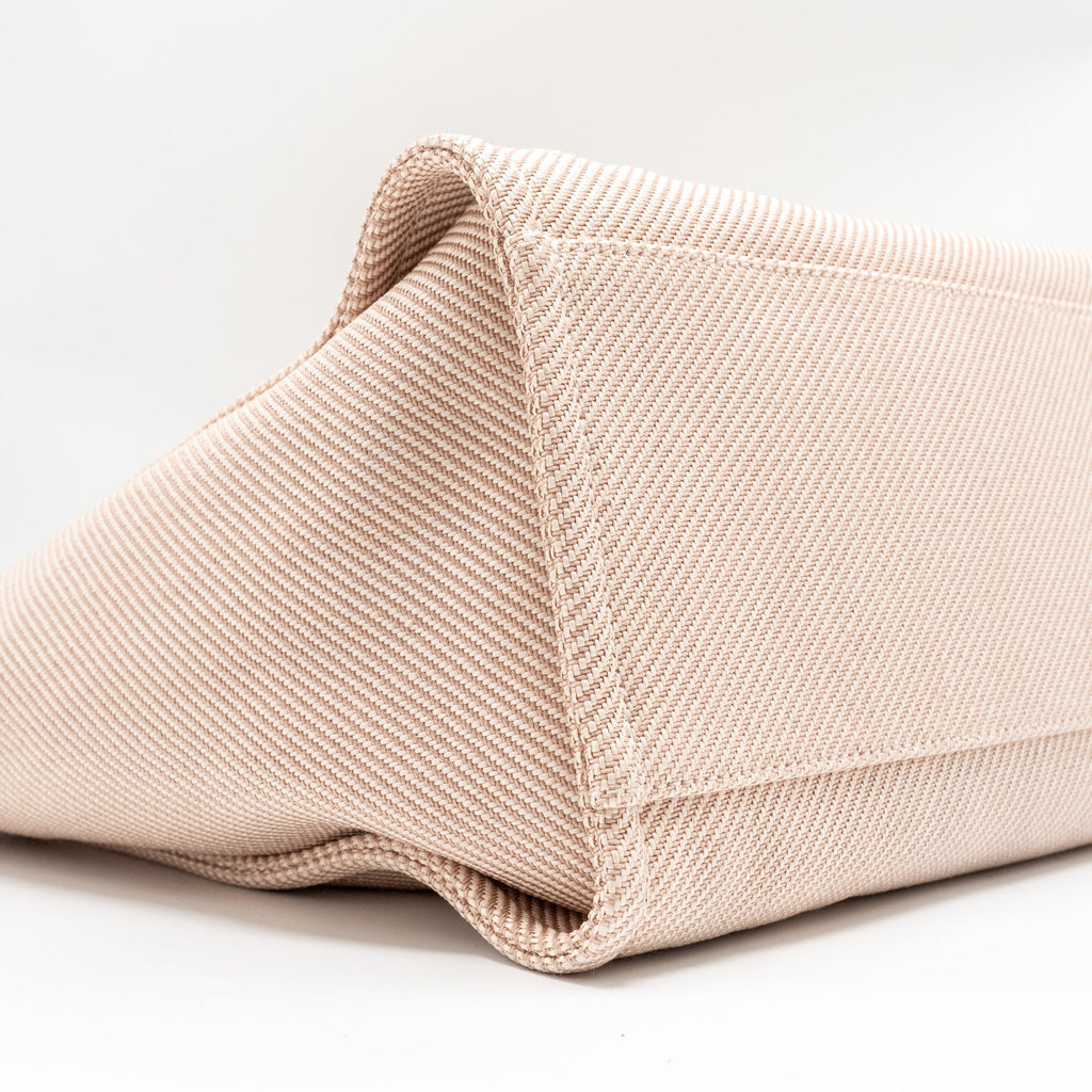 CHANEL DEAUVILLE TOTE BAG CANVAS LIGHT PINK LGHW