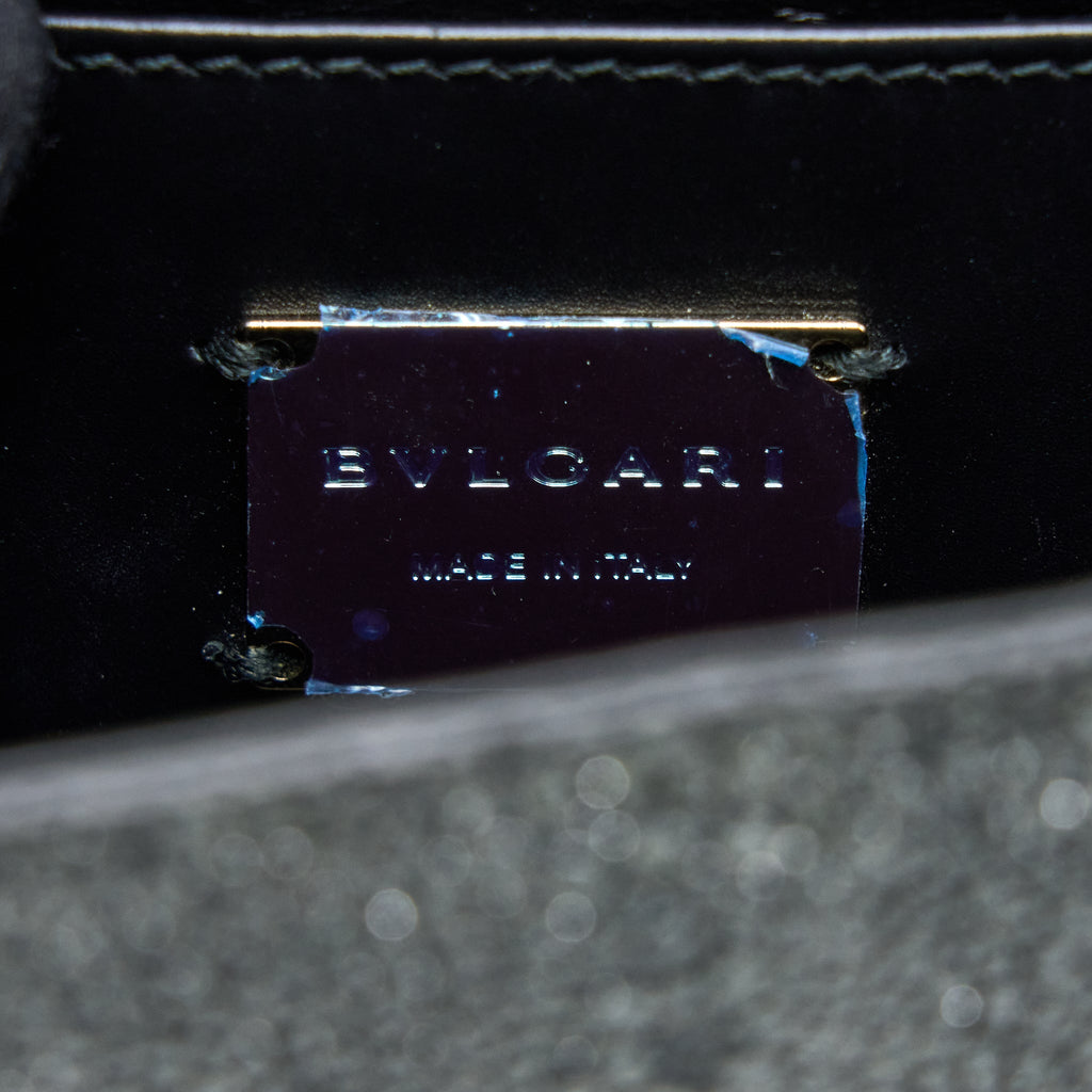 BVLGARI SERPENTI FOREVER CLUTCH WITH CHAIN STINGRAY LEATHER GREY LGHW