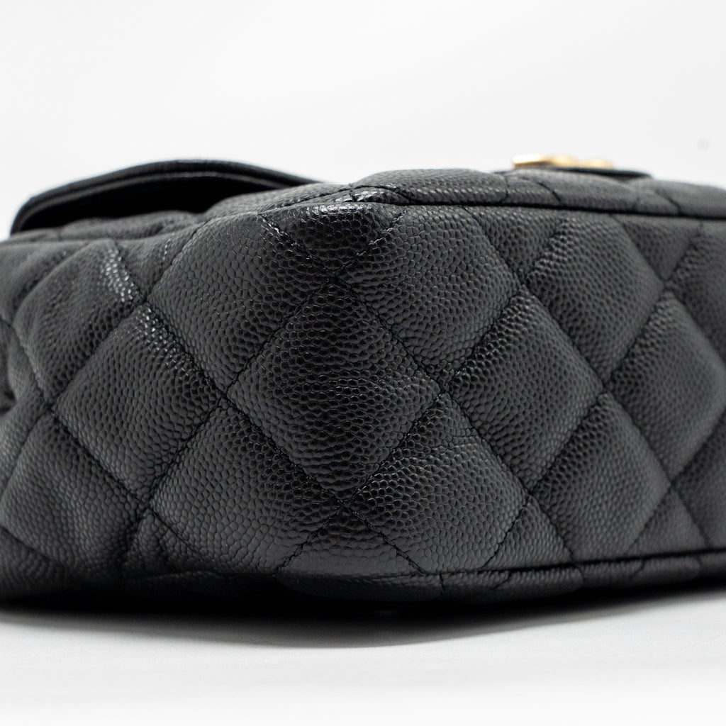 CHANEL SMALL HOBO CROSSBODY BAG CAVIAR BLACK GHW (MICROCHIP)