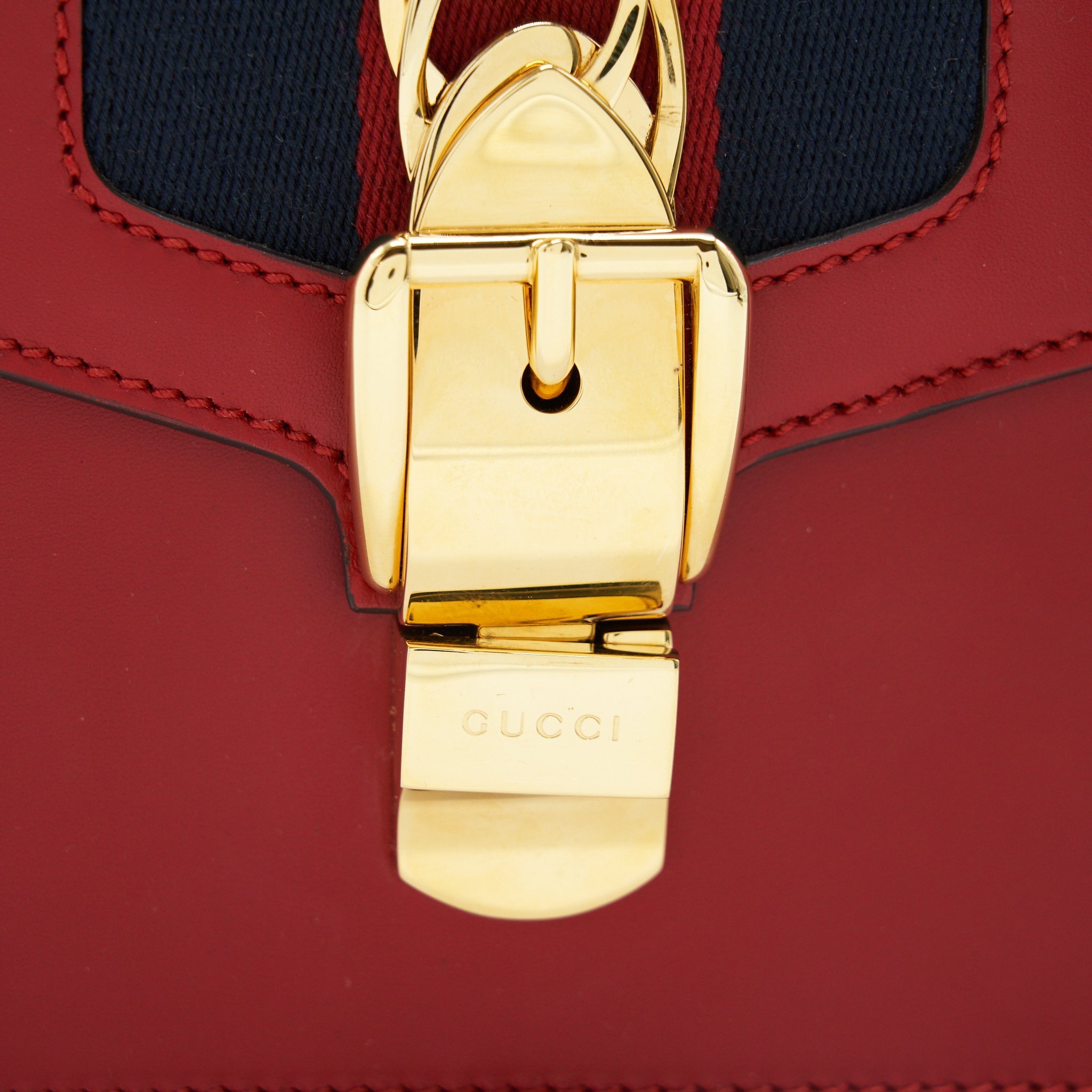 GUCCI SMALL SYLVIE BAG RED WITH GHW