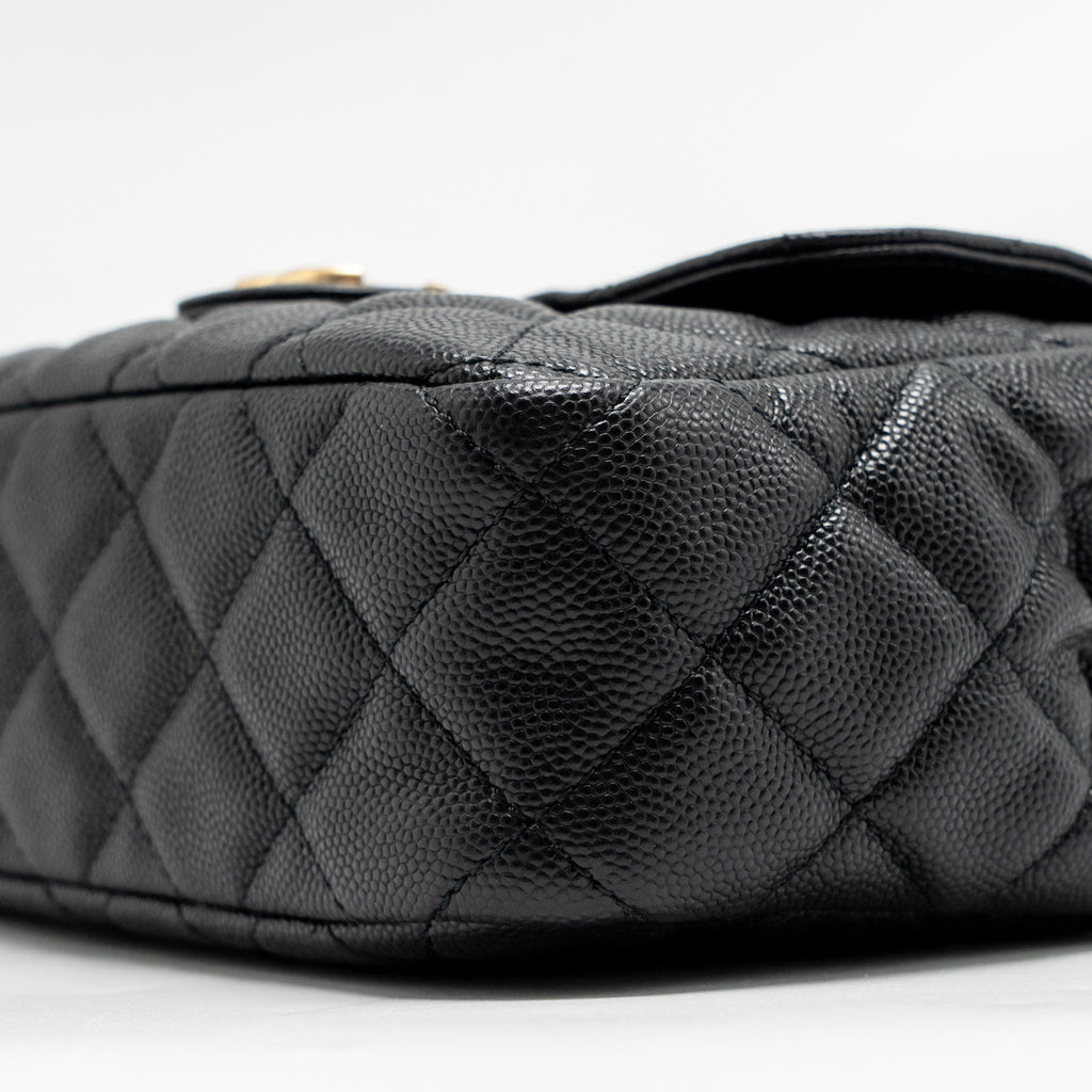 CHANEL SMALL HOBO CROSSBODY BAG CAVIAR BLACK GHW (MICROCHIP)