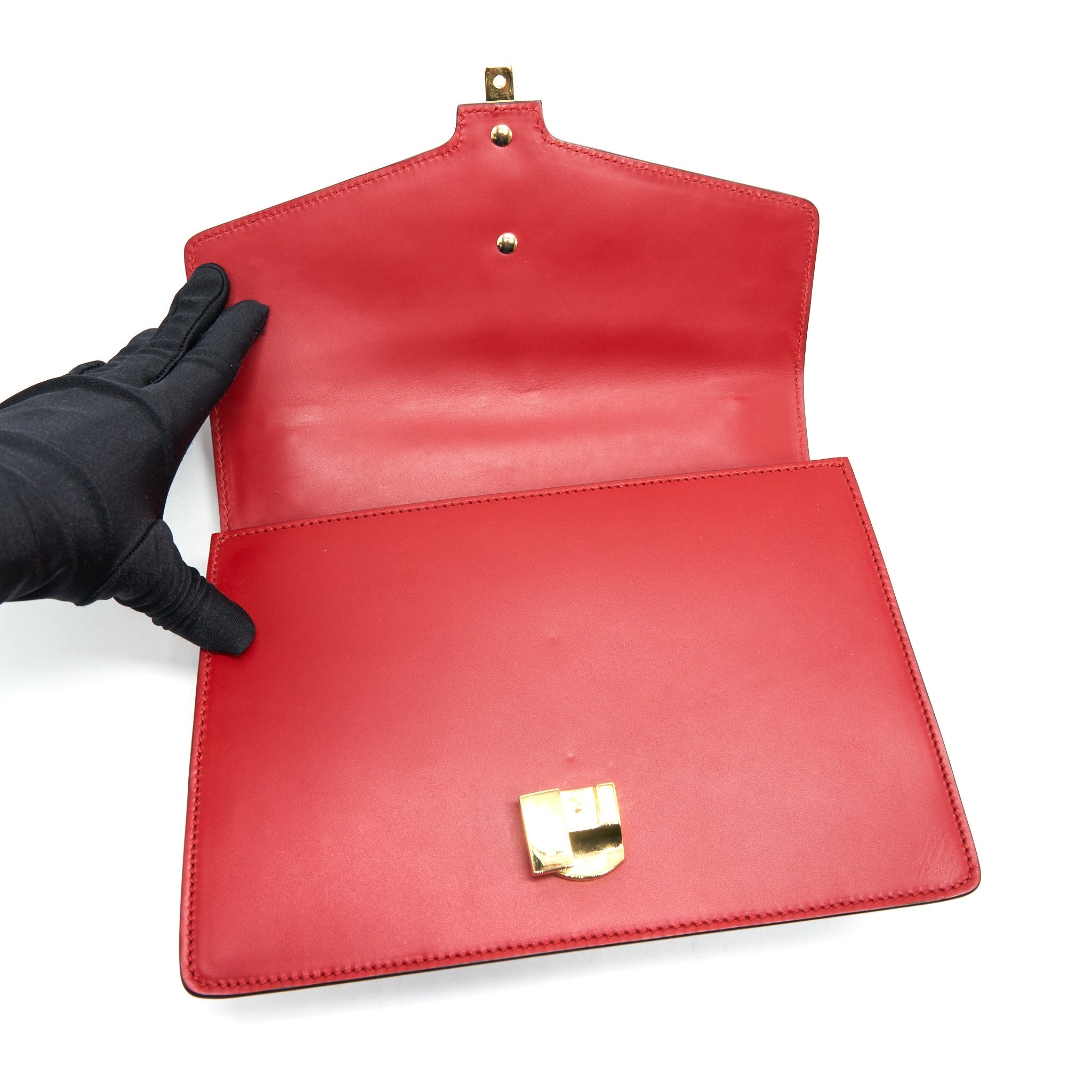 GUCCI SMALL SYLVIE BAG RED WITH GHW
