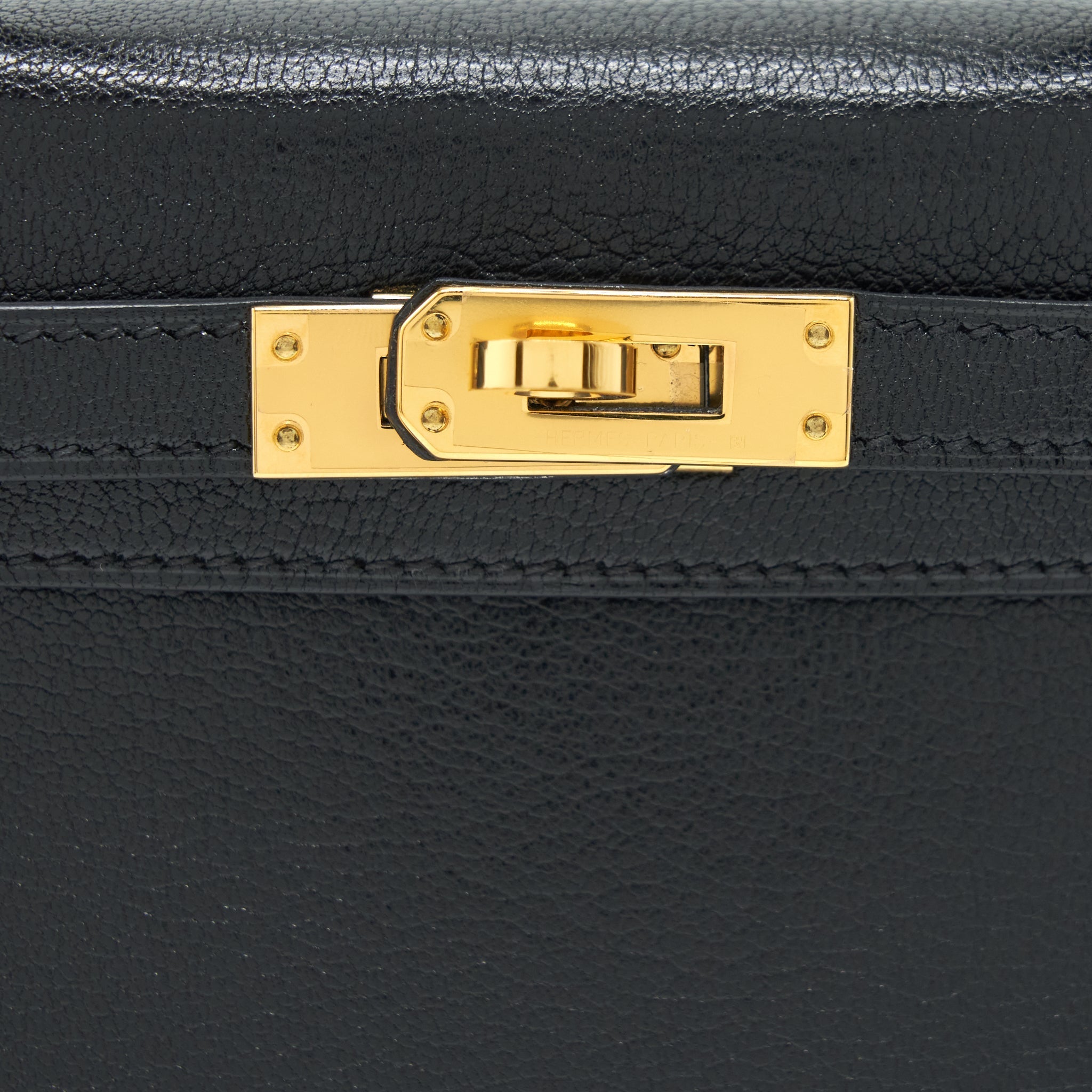 HERMES MINI KELLY 20CM CHÈVRE CHAMKILA BLACK GHW