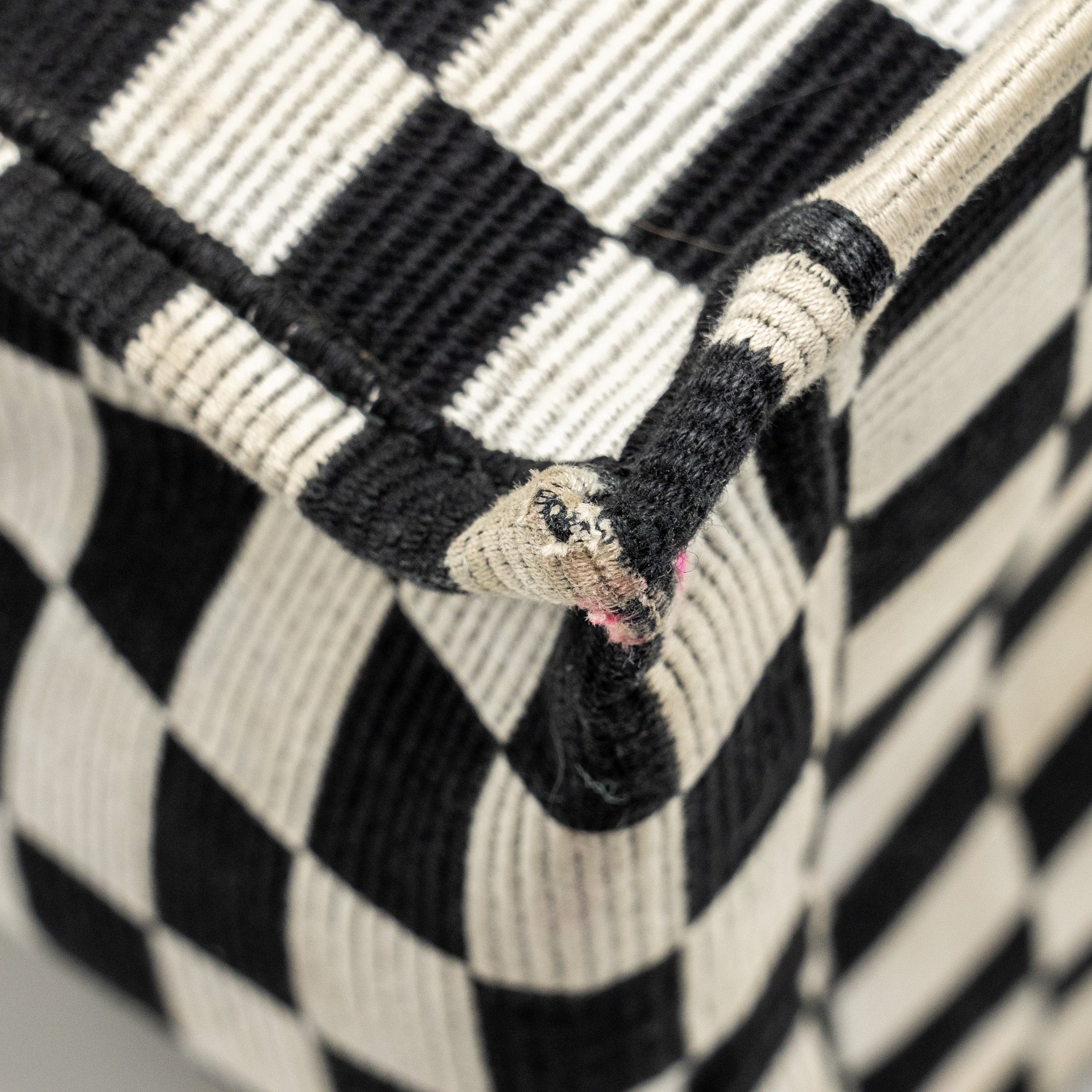 DIOR LARGE BOOK TOTE WHITE CHECKERED EMBROIDERED CANVAS BLACK / WHITE