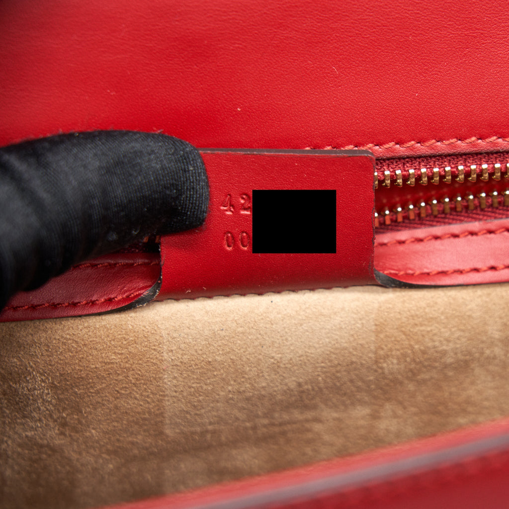 GUCCI SMALL SYLVIE BAG RED WITH GHW
