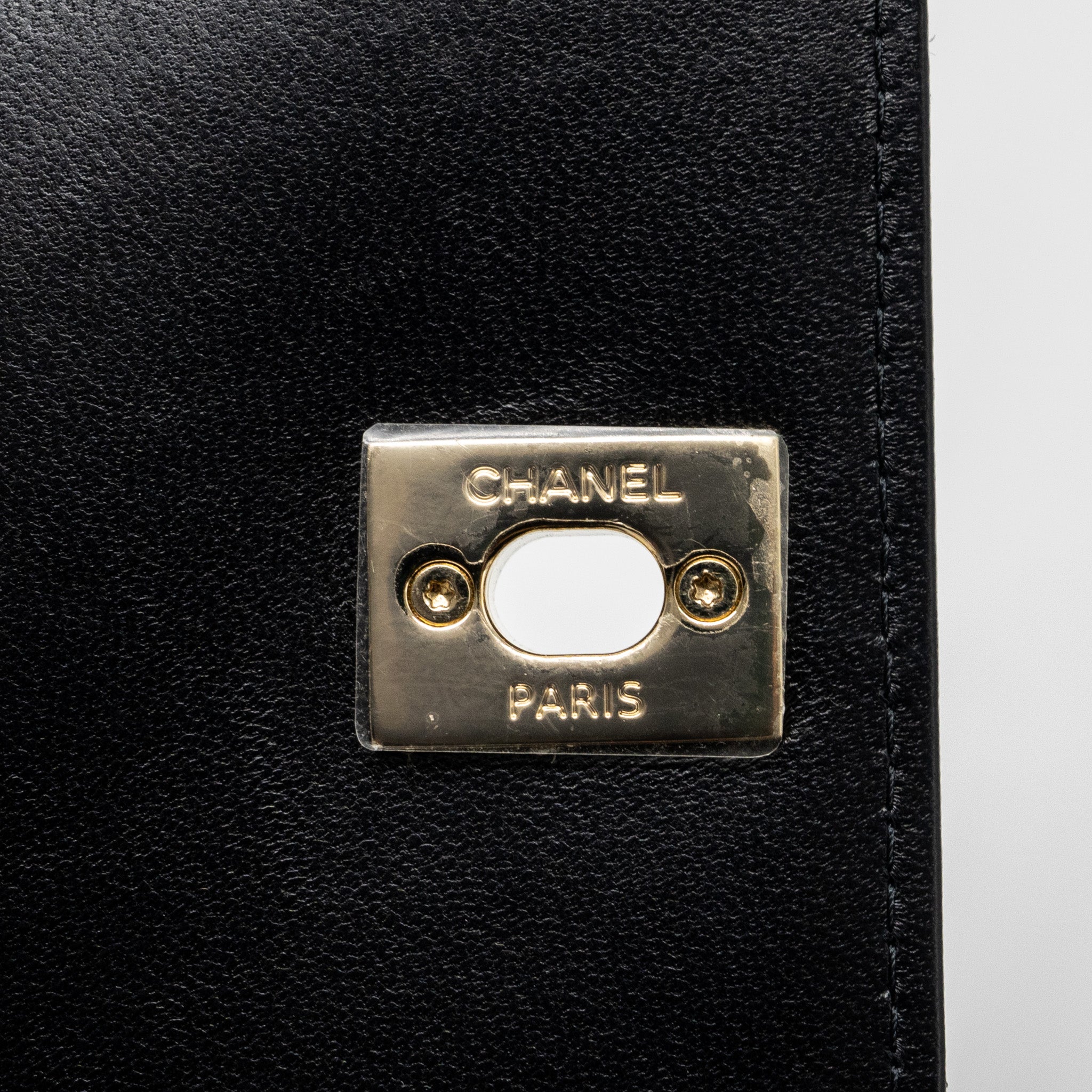 CHANEL MINI TRENDY CC WALLET ON CHAIN LAMBSKIN BLACK LGHW