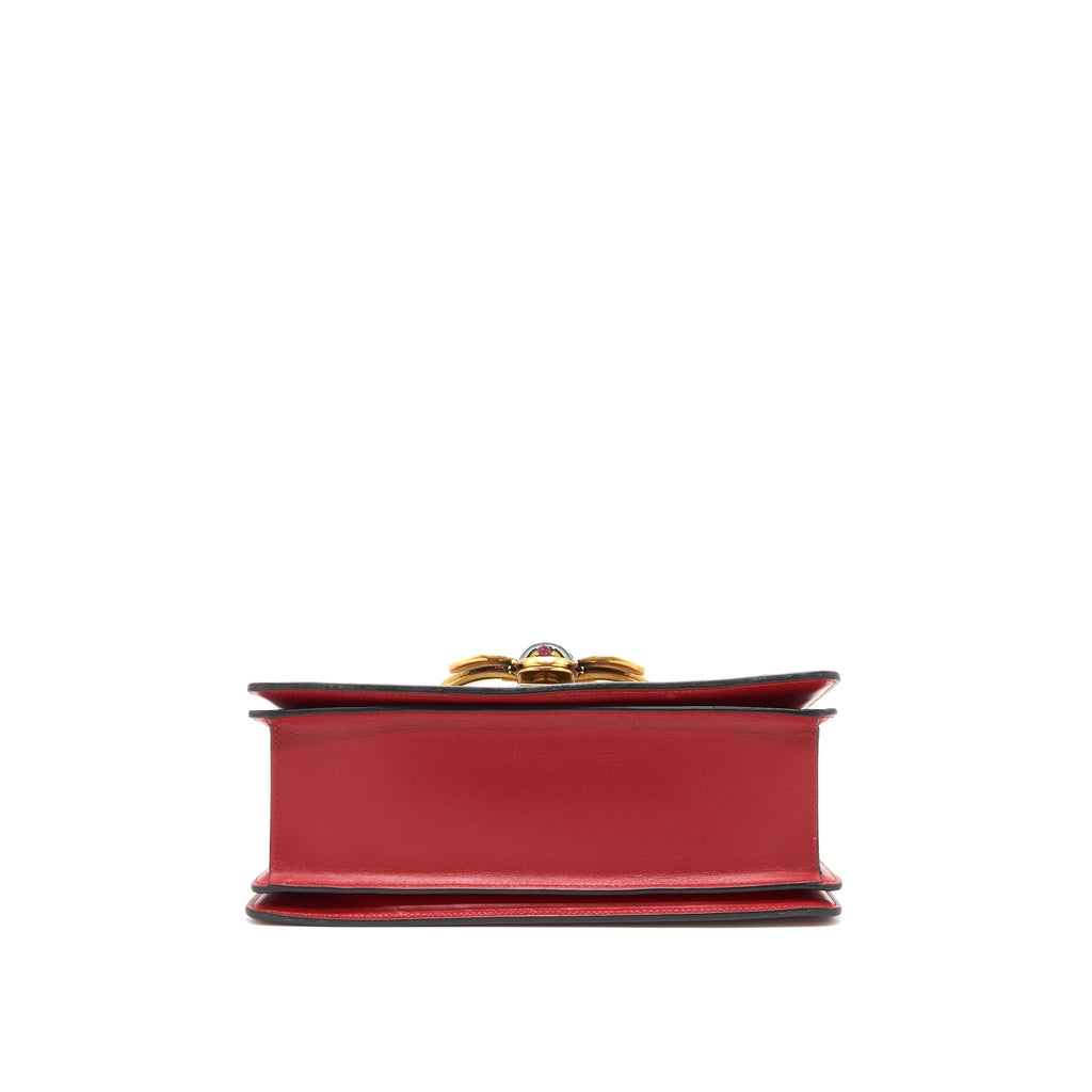 GUCCI QUEEN MARGARET TOP HANDLE BAG WHITE/ RED
