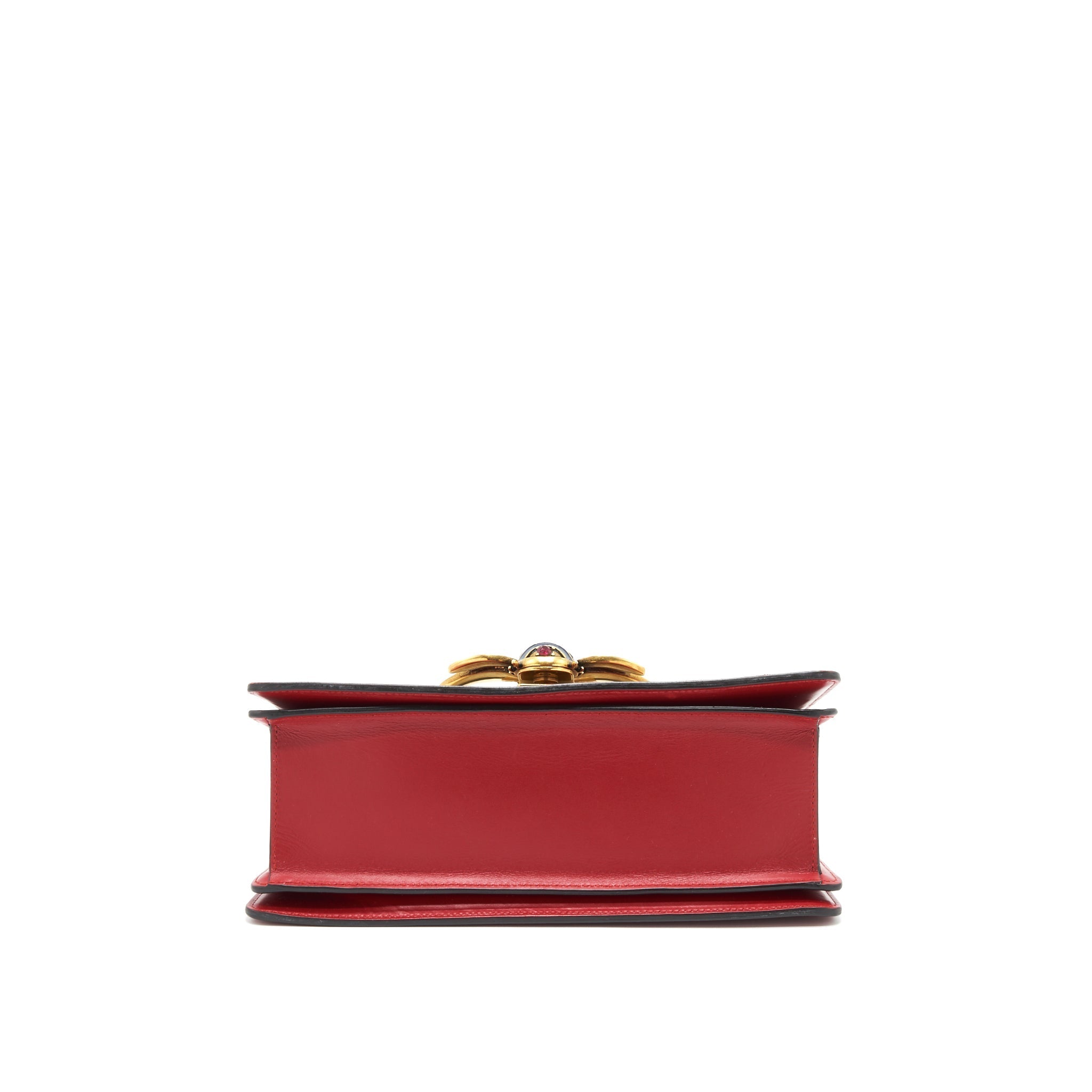 GUCCI QUEEN MARGARET TOP HANDLE BAG WHITE/ RED