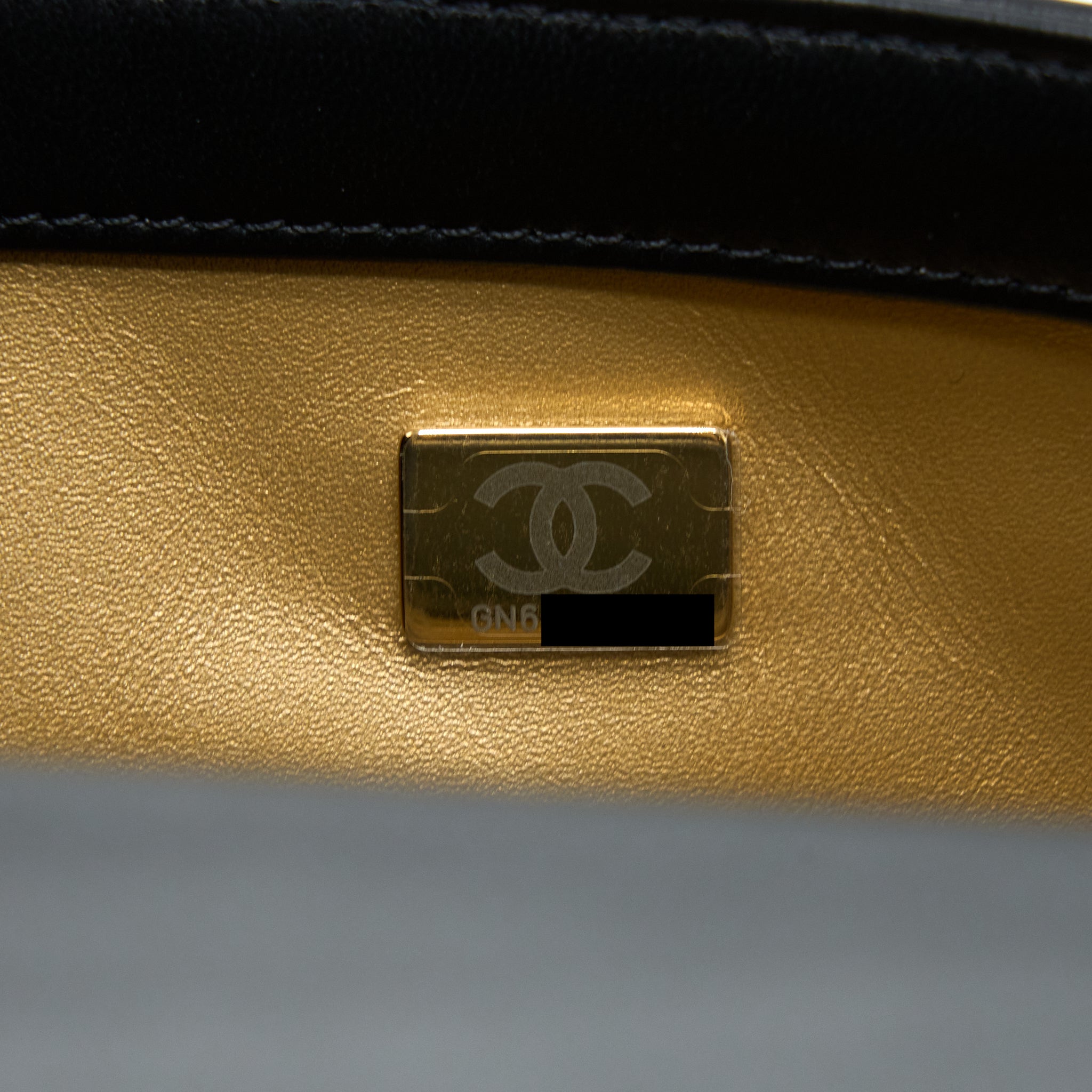 CHANEL PEARL CRUSH MINI RECTANGULAR LAMBSKIN BLACK BRUSHED GHW (MICROCHIP)