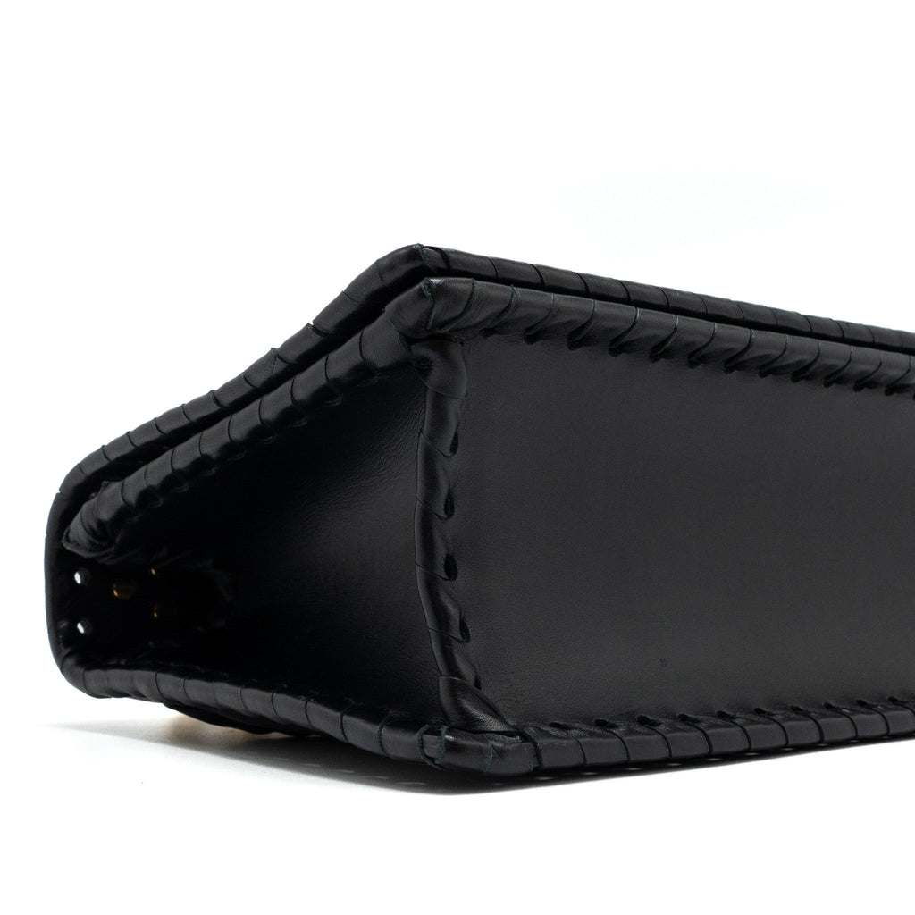 DIOR 30 MONTAIGNE FLAP BAG CALFSKIN BLACK GHW
