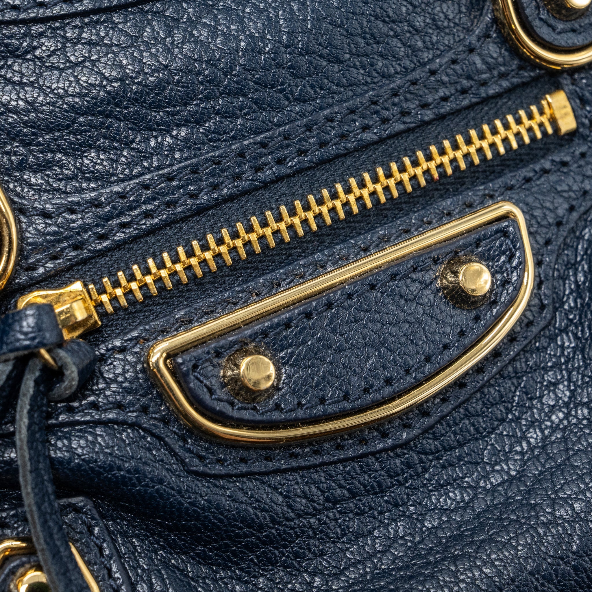 BALENCIAGA NANO CITY BAG NAVY GHW