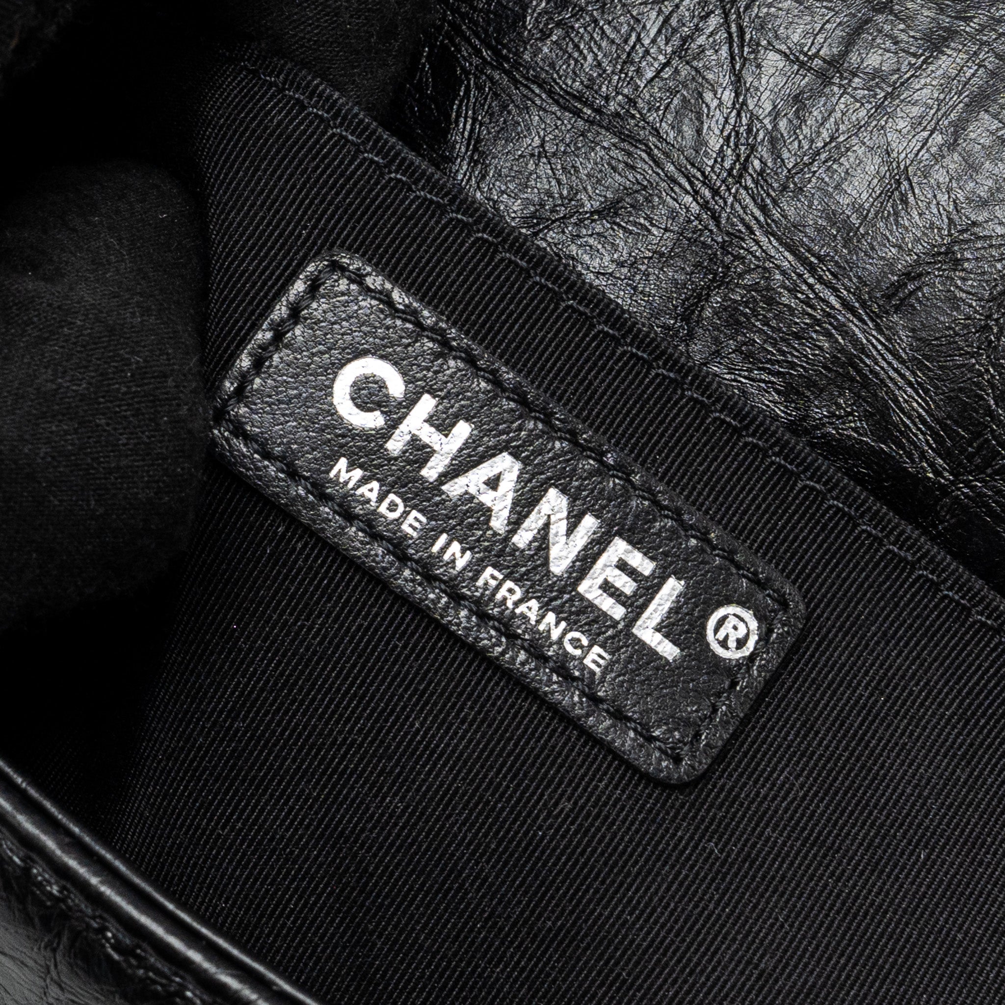 CHANEL MEDIUM CHEVRON BOY BAG LIMITED EDITION CALFSKIN BLACK SHW