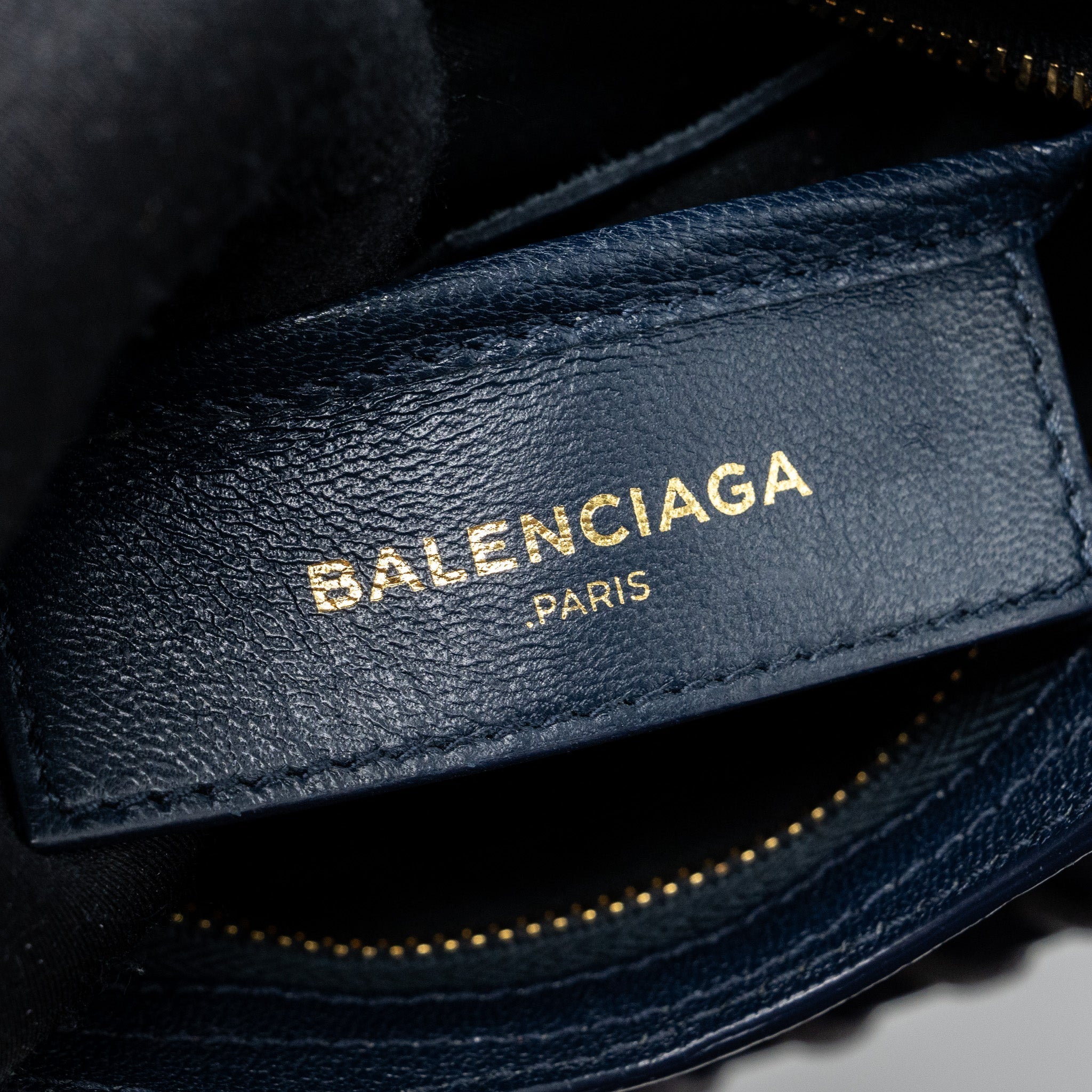 BALENCIAGA NANO CITY BAG NAVY GHW
