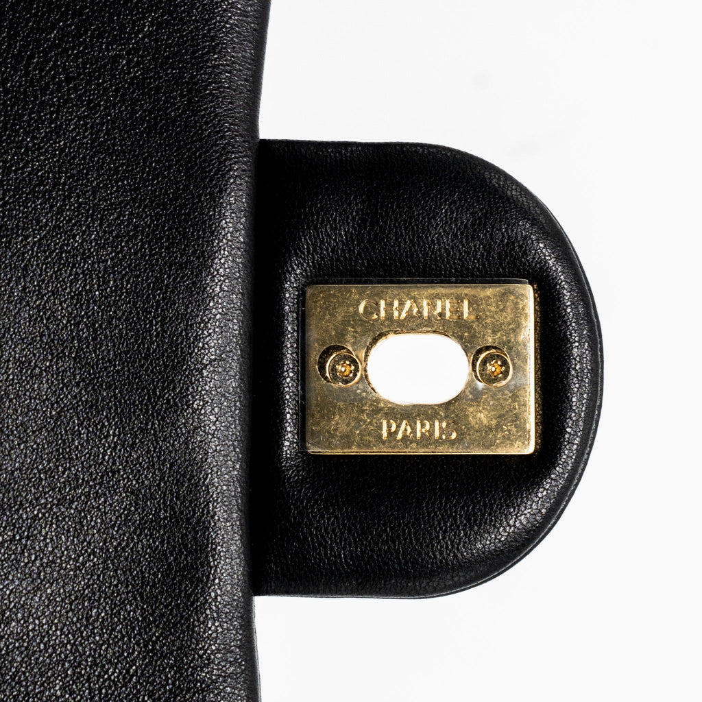 CHANEL ROUND HANDLE MINI SQUARE CROSSBODY BAG LAMBSKIN BRUSHED GHW(MICROCHIP)