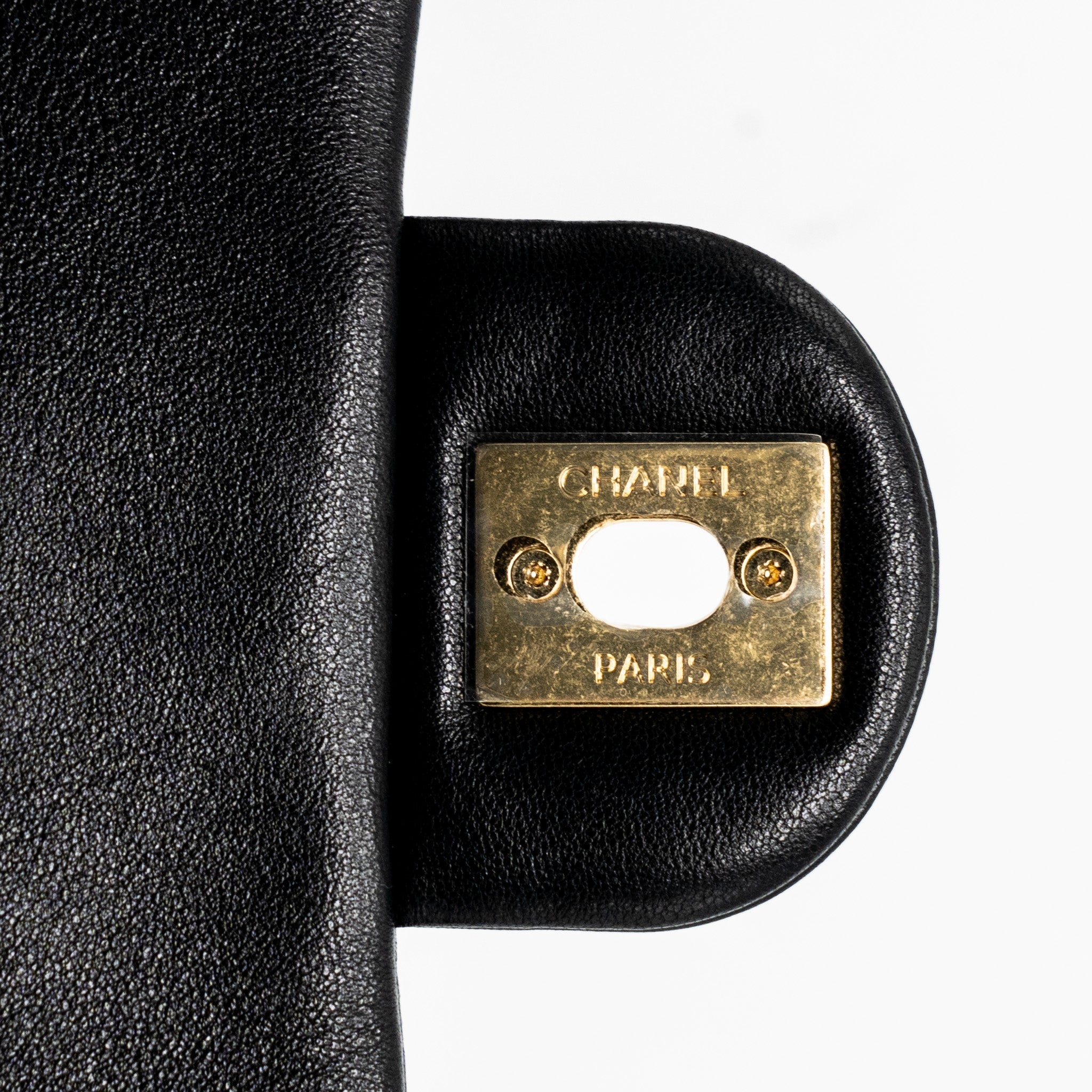 CHANEL ROUND HANDLE MINI SQUARE CROSSBODY BAG LAMBSKIN BRUSHED GHW(MICROCHIP)