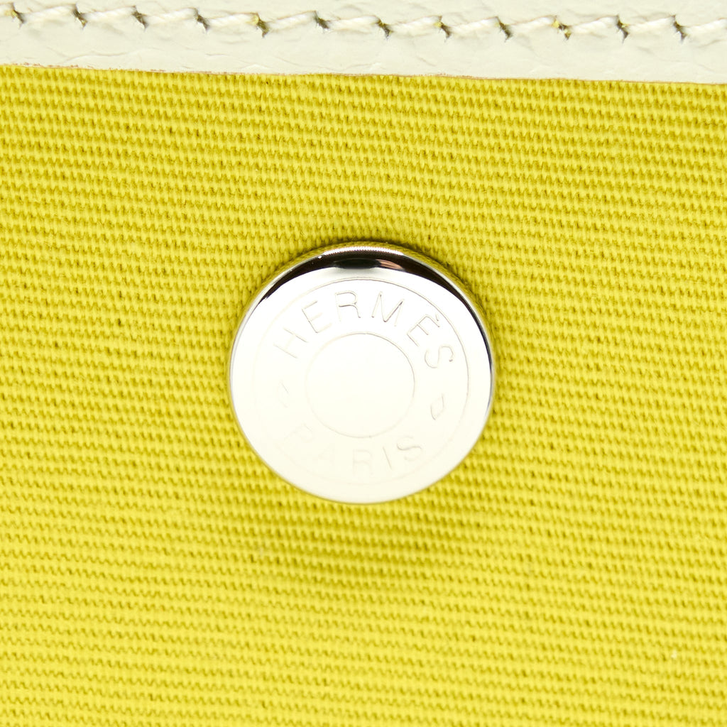 HERMES GARDEN FILE 28 STRAP BAG LIME/BLANC/LIME SHW