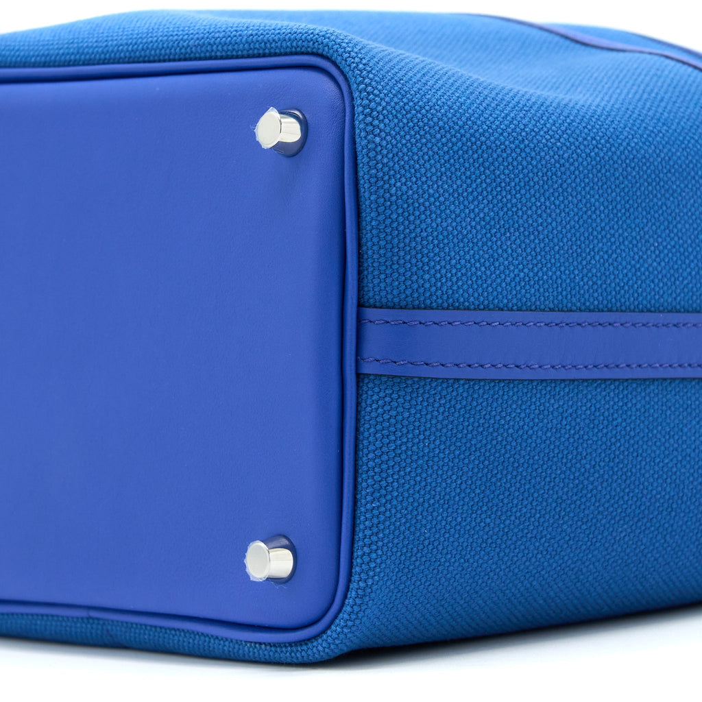 HERMES PICOTIN CARGO 18 LOCK BAG TOILE CANVAS/SWIFT LEATHER BLEU EGEE /BLEU ROYAL SHW