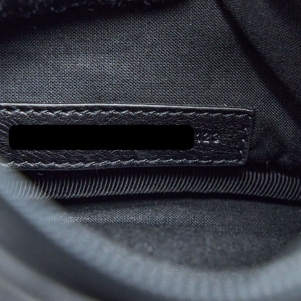 BALENCIAGA GRAFFITI WAIST BAG LEATHER BLACK RUTHENIUM HARDWARE
