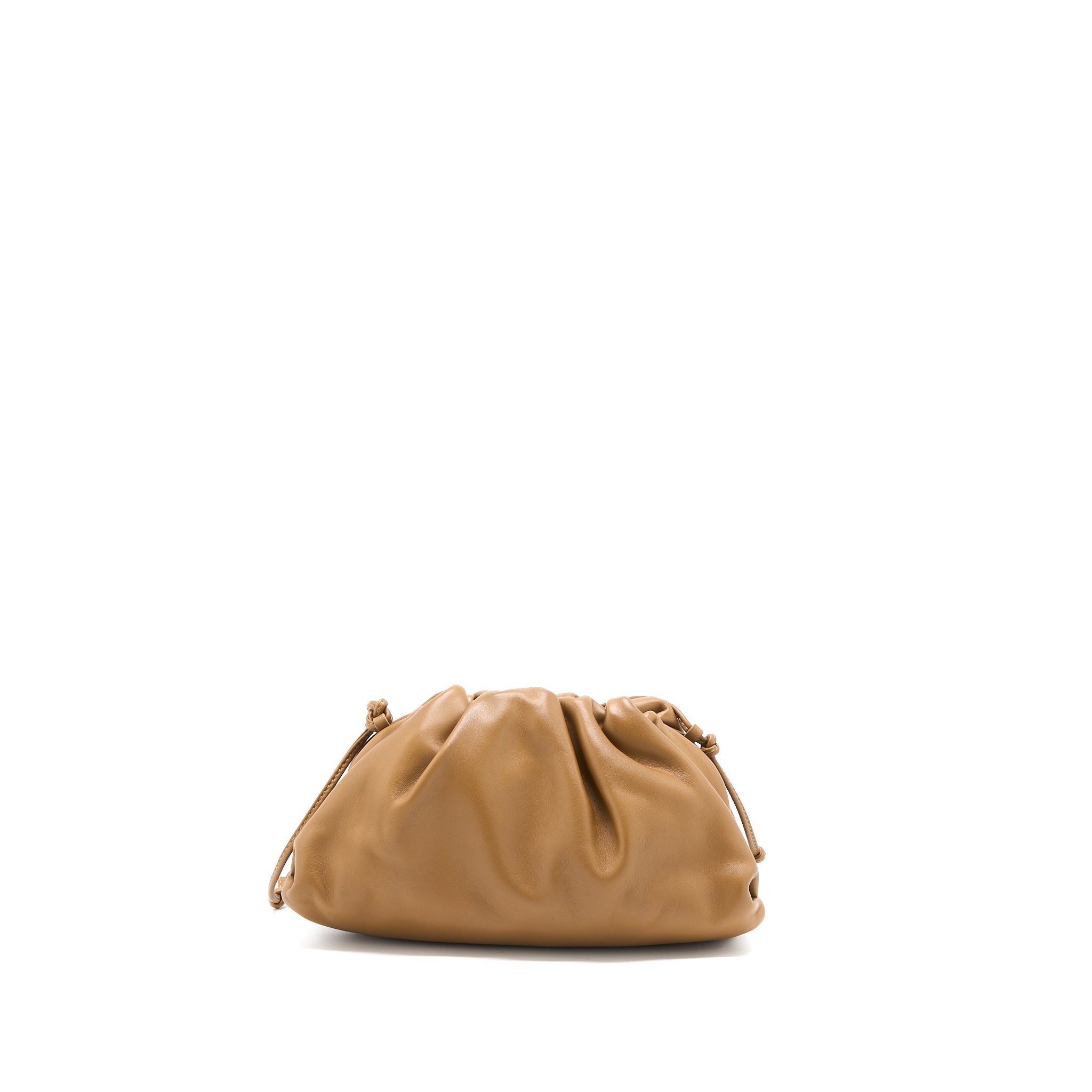 BOTTEGA VENETA MINI POUCH CALFSKIN CARAMEL GHW