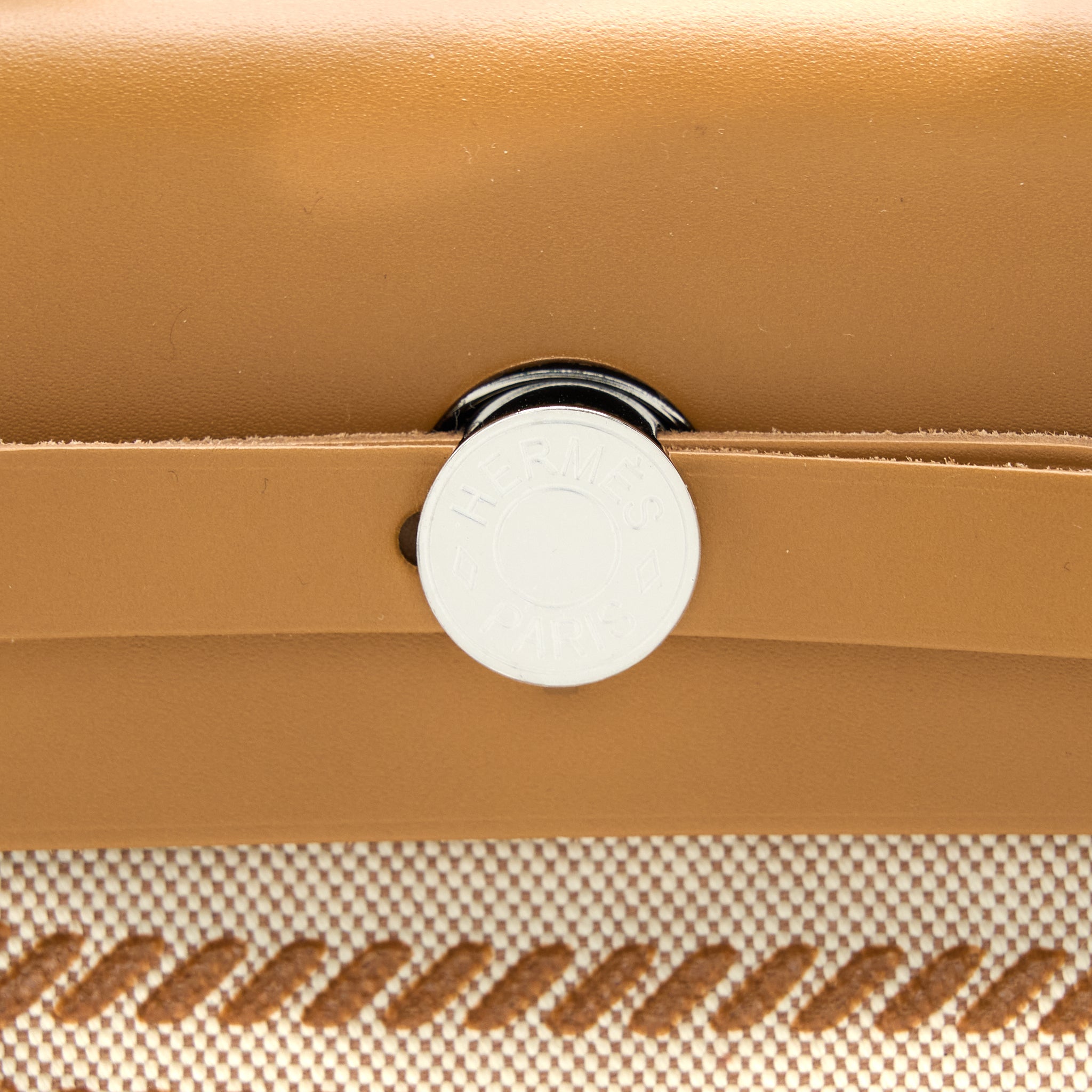 HERMES HERBAG ZIP 31 TOILE H EN RELIEF BRIDES SABLE/ ECRU BEIGE/ NAT SABLE