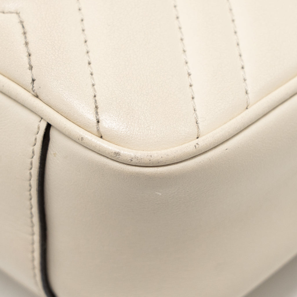 GUCCI MINI MARMONT BAG CALFSKIN WHITE GHW